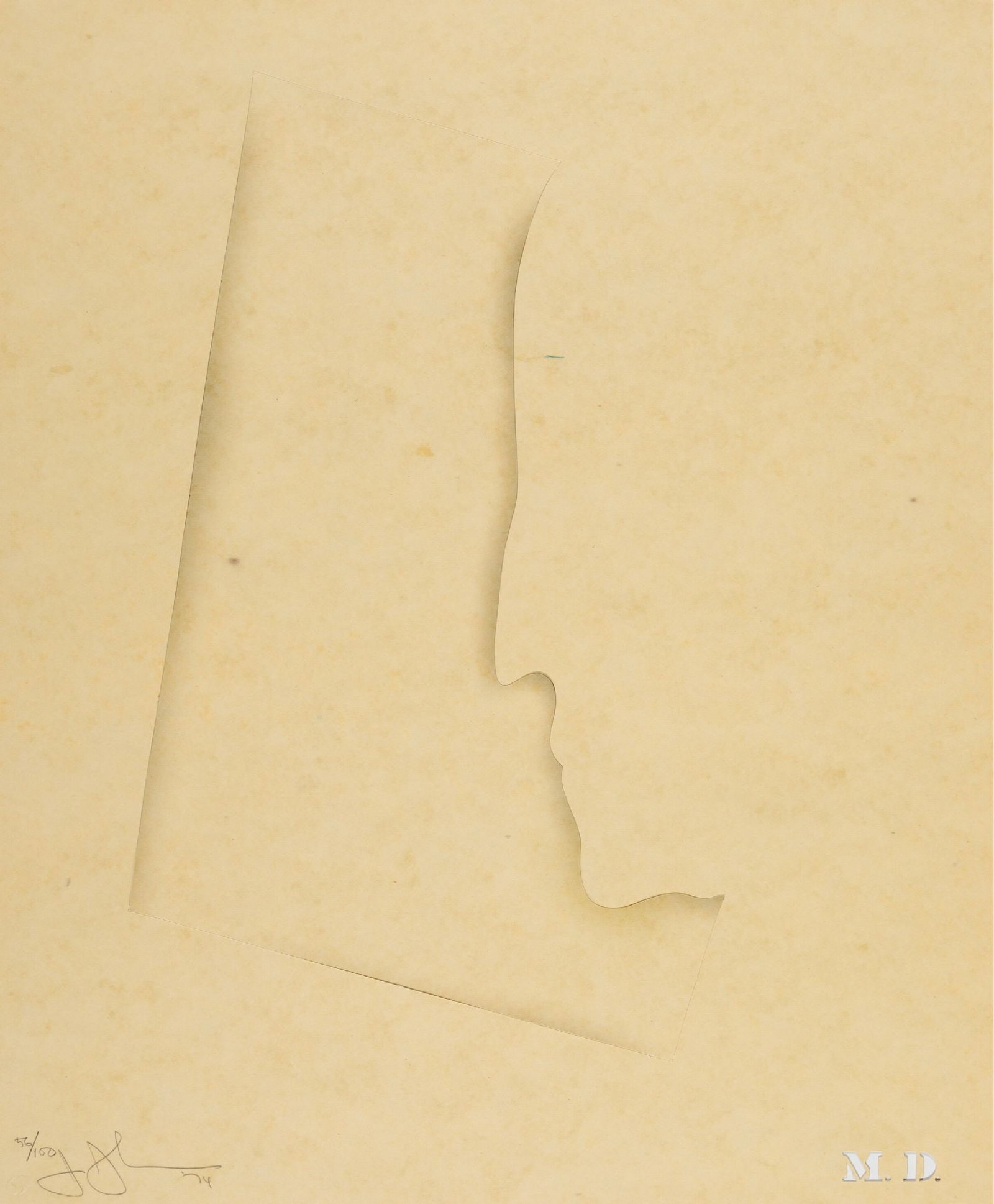 Jasper Johns - M. D.: Artist: Jasper Johns Title: M. D. Year: 1974 Dimensions: 22 x 18 in. Edition: 56 from the limited edition of 100 Publisher: Castelli Graphics and Multiples, Inc