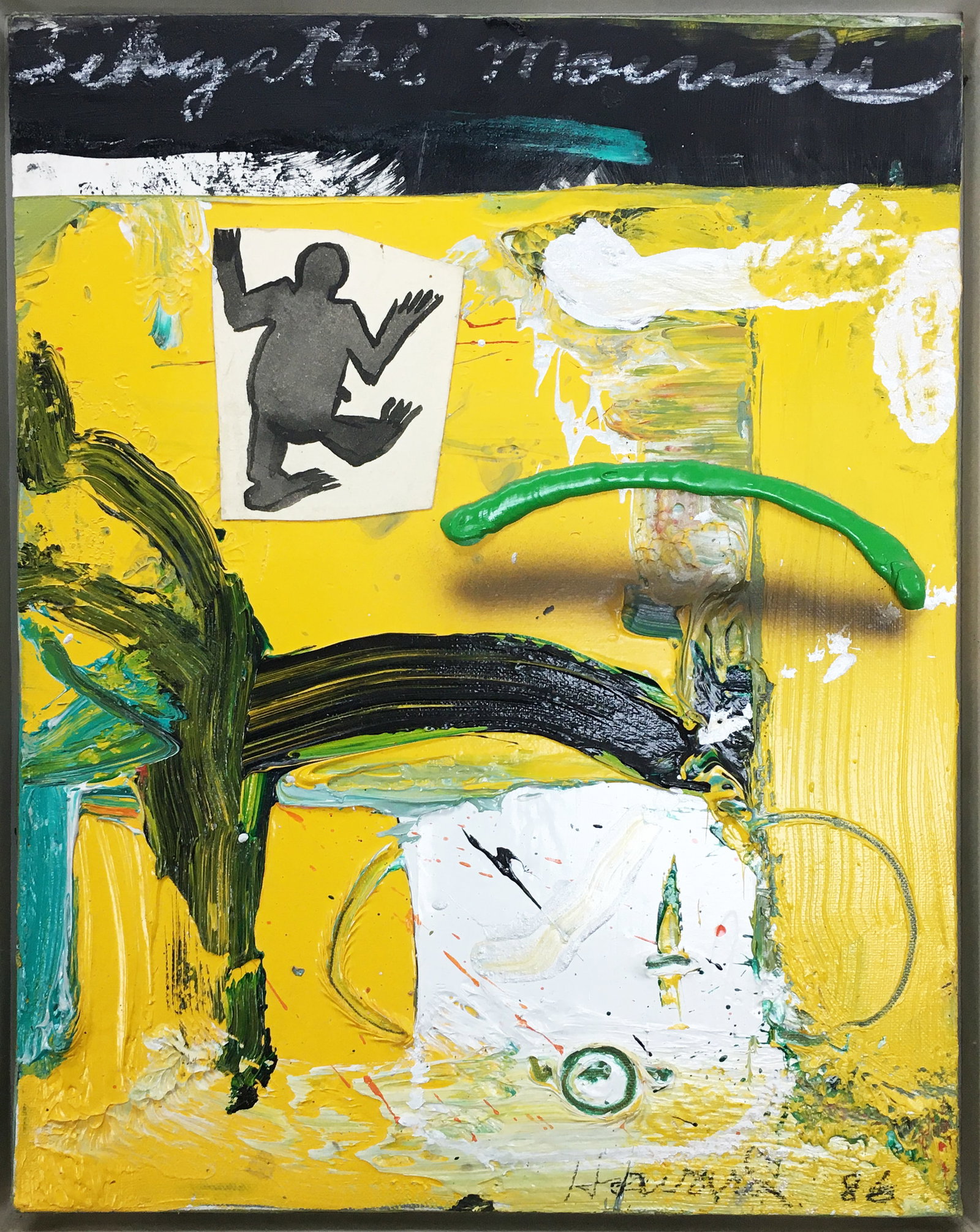 James Havard - Sikyatki Mounds: Artist: James Havard Title: Sikyatki Mounds Year: 1986 Dimensions: 14in. by 11in. Edition: Unique One of a Kind Artwork Medium: Acrylic and Collage on Canvas