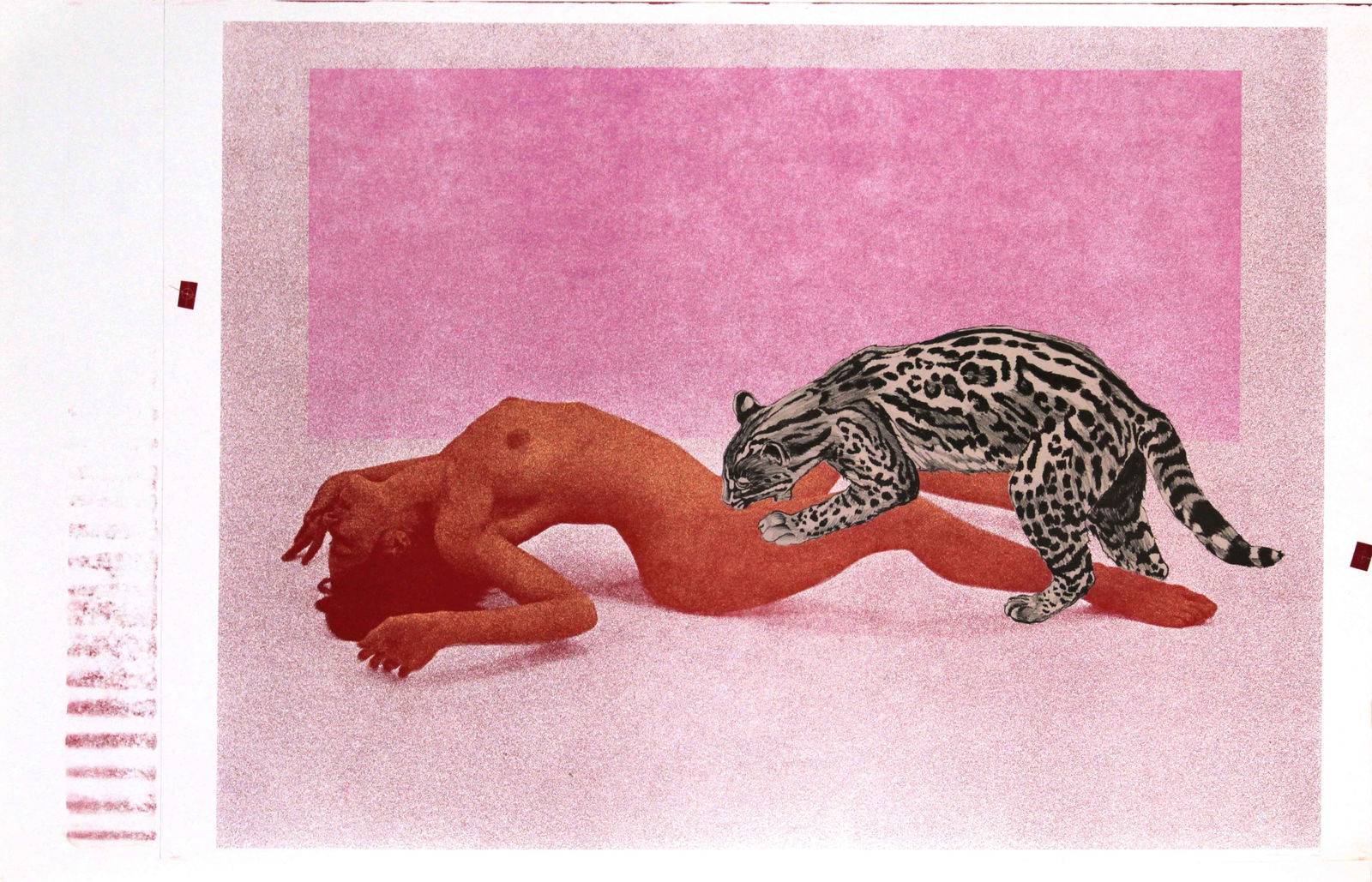 Mel Ramos - Ocelot: Artist: Mel Ramos Title: Ocelot Year: 1969 Dimensions: 26in. by 40in. Edition: From the rare limited edition Medium: Original lithograph on paper <
