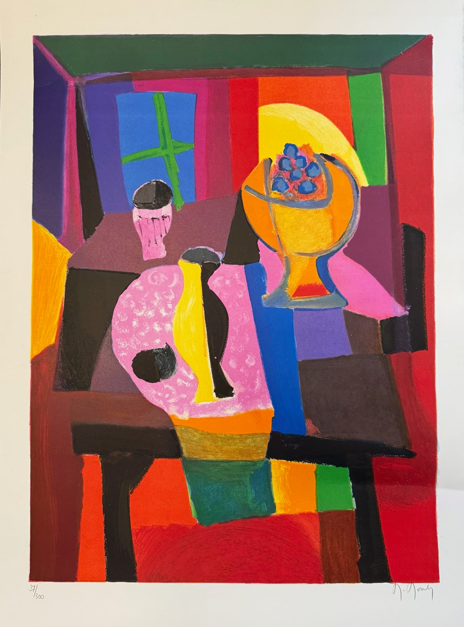 Marcel Mouly - Still Life: Artist: Marcel Mouly Title: Still Life Dimensions: 23 1/2 x 31 1/2 in. Edition: from the rare limited edition of 300 Medium: Original lithograph on wove paper Condi