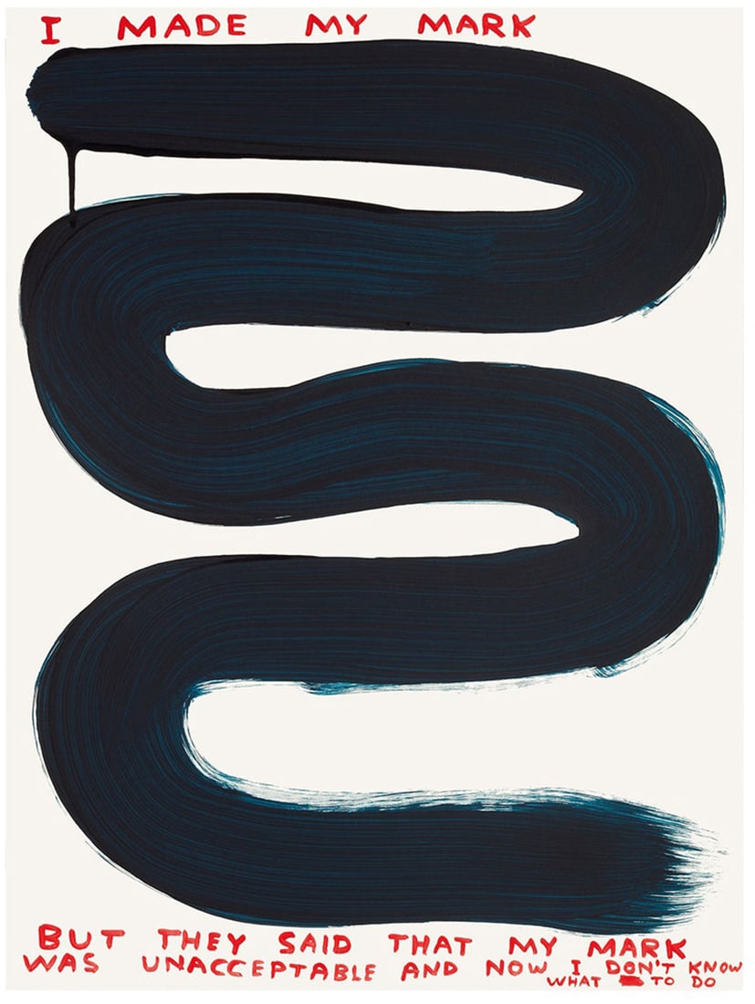 David Shrigley - I Made My Mark: Artist: David Shrigley Title: I Made My Mark Year: 2021 Dimensions: 23 5/8in. by 31 1/2in. Publisher: Shrig Shop Medium: Offset Lithograph in Colors on 200g Mun