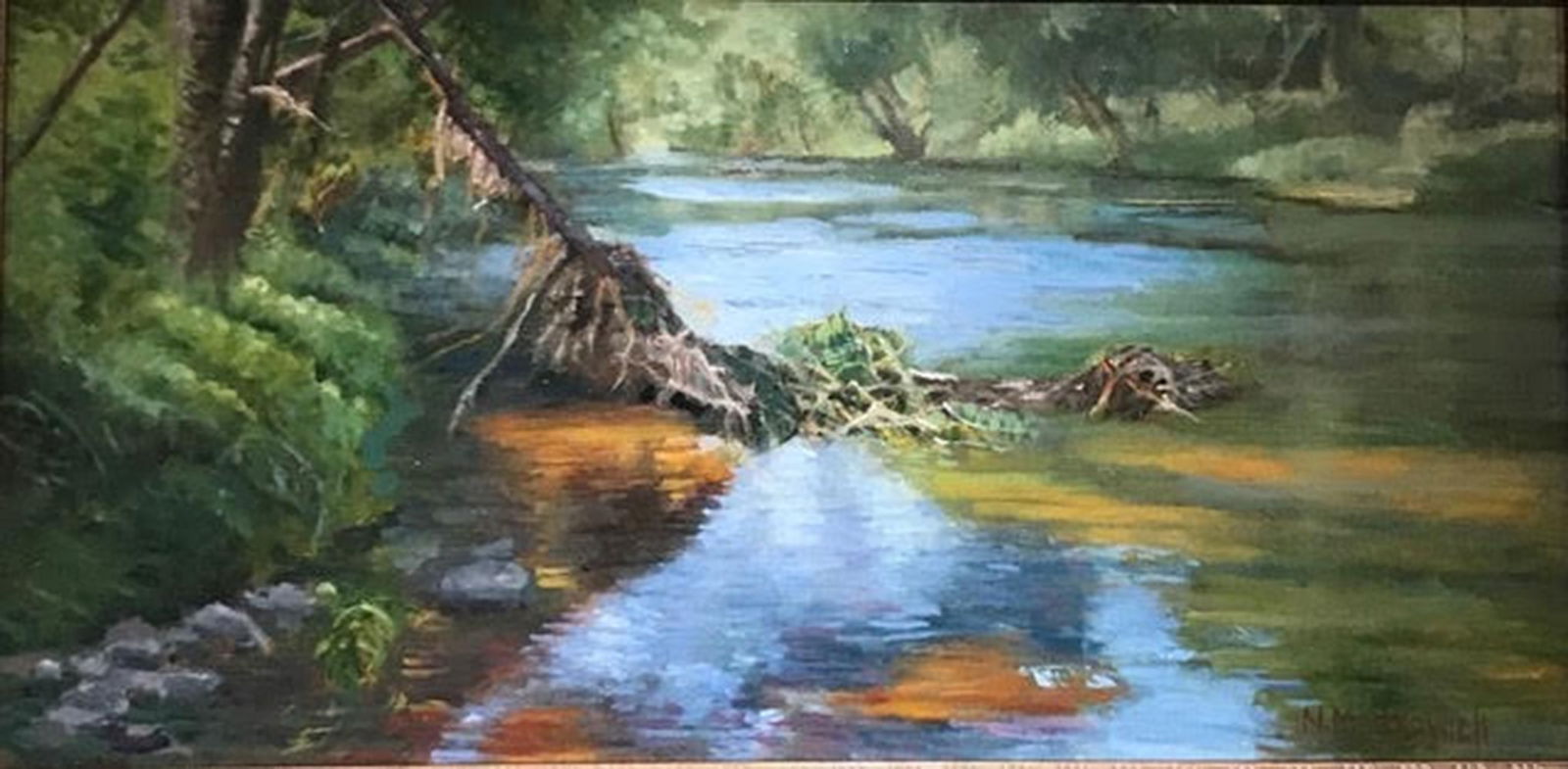 Nancy Markowich - Roots: Artist: Nancy Markowich Title: Roots Dimensions: 12in. by 24in. Edition: One of a kind Artwork Medium: Oil on Linen Panel Condition: Excellent Signat