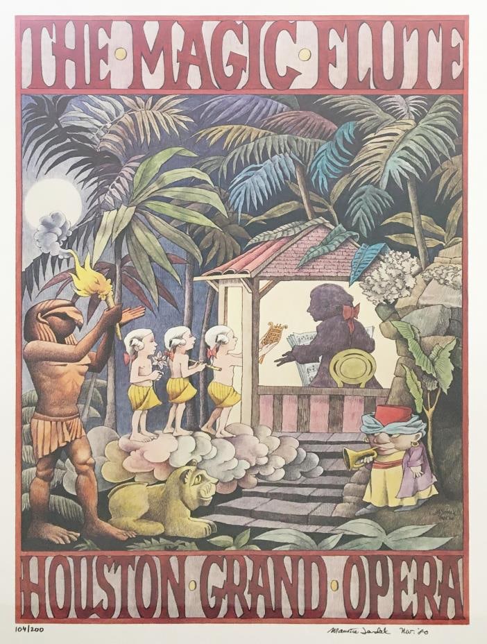 Maurice Sendak - The Magic Flute: Artist: Maurice Sendak Title: The Magic Flute Year: 1980 Dimensions: 26in. by 20in. Edition: Numbered from the Rare Limited Edition of 100 Publisher: Houston Gr
