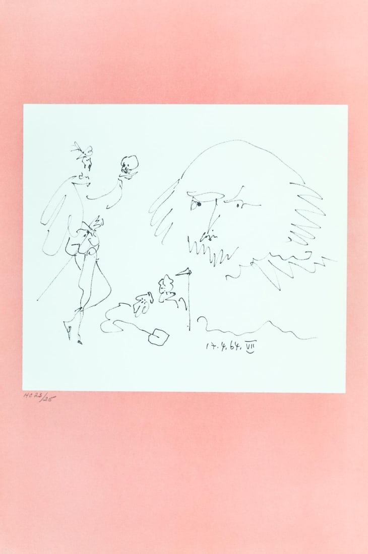 Pablo Picasso - 17.4.64 VII Shakespeare: Artist: Pablo PicassoTitle: 17.4.64 VII ShakespeareYear: 1965Dimensions: 18.5in. by 12.5in.Edition: Numbered from the limited edition of CXXVPublisher: Edition Cercle d'Art ParisSuite: