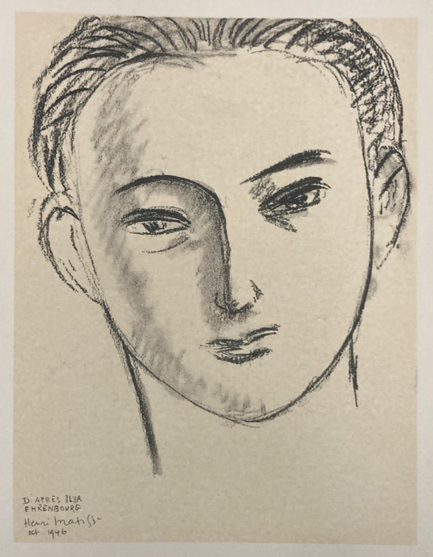 Henri Matisse (After) - Portrait 11 (Double Sided Single Sheet): Artist: Henri Matisse (After) Title: Portrait 11 (Double Sided Single Sheet) Year: 1954 Dimensions: 7 1/2`in. by 9 7/16in. Edition: From the rare limited edition Pu