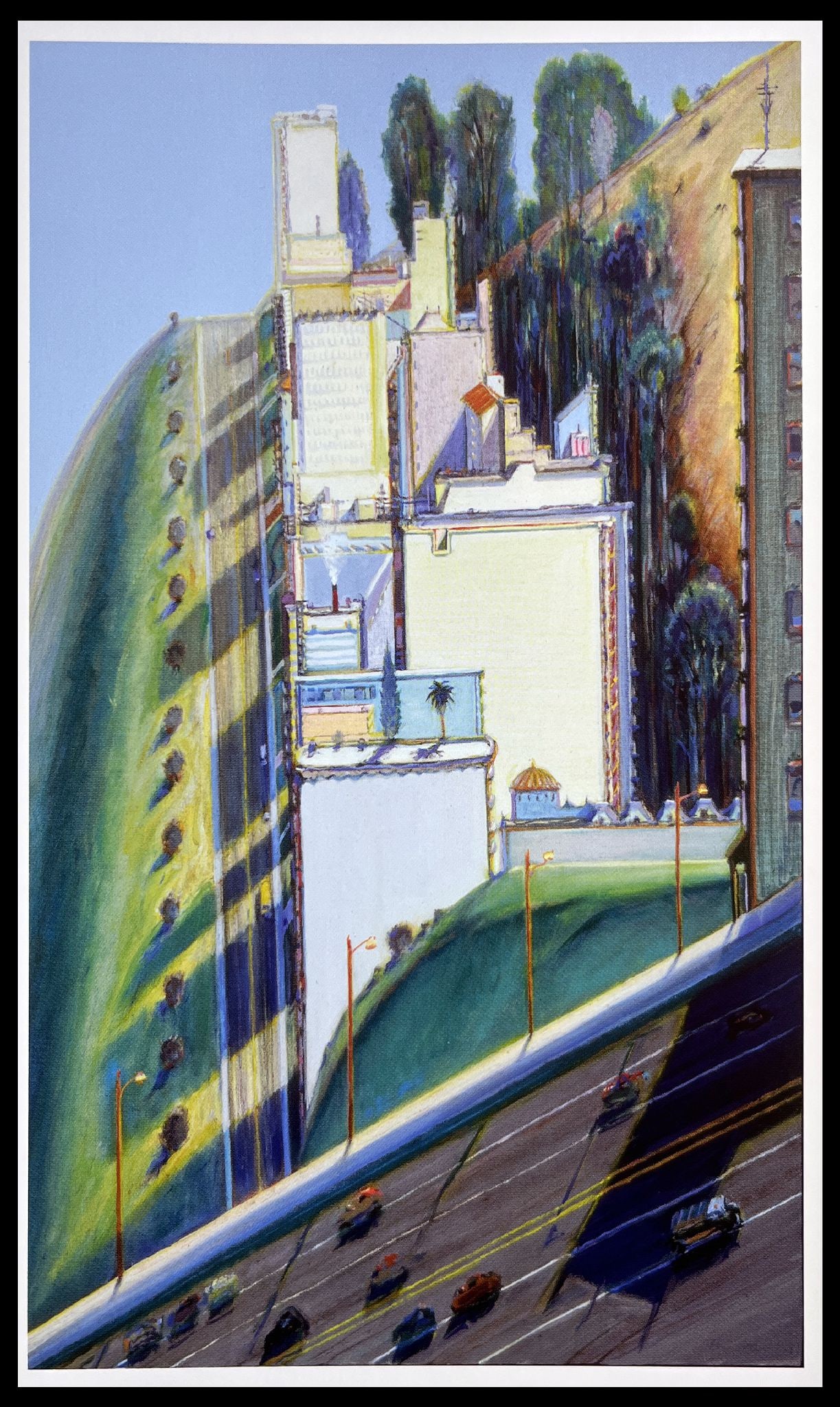 Wayne Thiebaud - Potrero Grove: Artist: Wayne ThiebaudTitle: Potrero GroveYear: 2019Dimensions: 8 1/2 x 9 1/2 in.Edition: From the Rare Limited EditionMedium: Offset Lithograph on gloss text paperCondition: ExcellentComes with