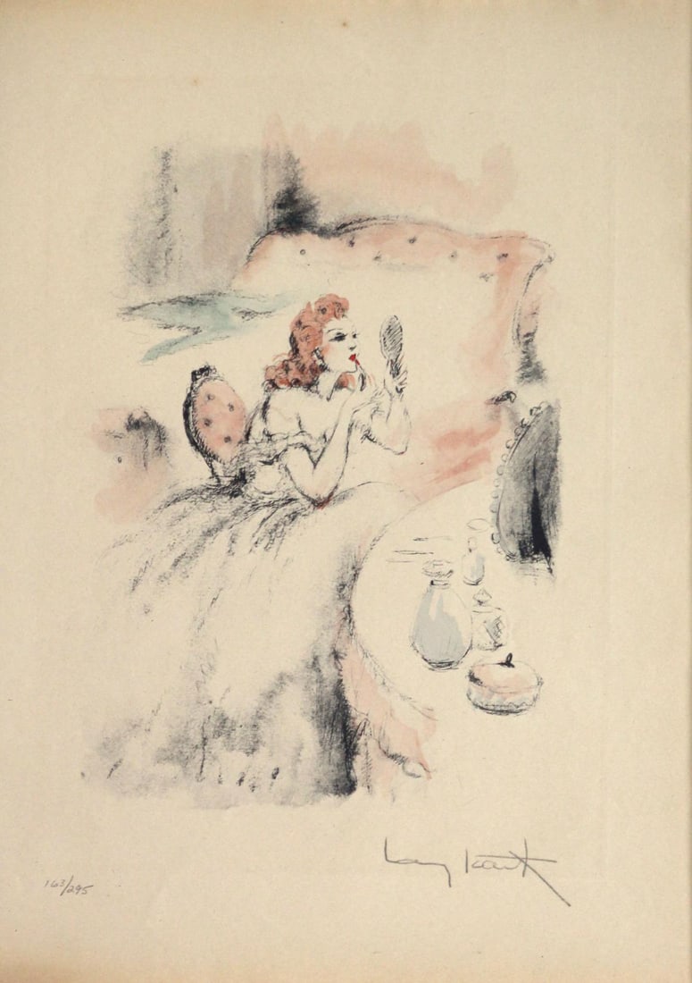 Louis Icart - Untitled from "Destine de Femme": Artist: Louis IcartTitle: Untitled from "Destine de Femme"Year: 1945Dimensions: 9.75in. by 12.75in.Edition: From the rare limited edition of 295Publisher: Editions Egix ParisSuite: Destin de