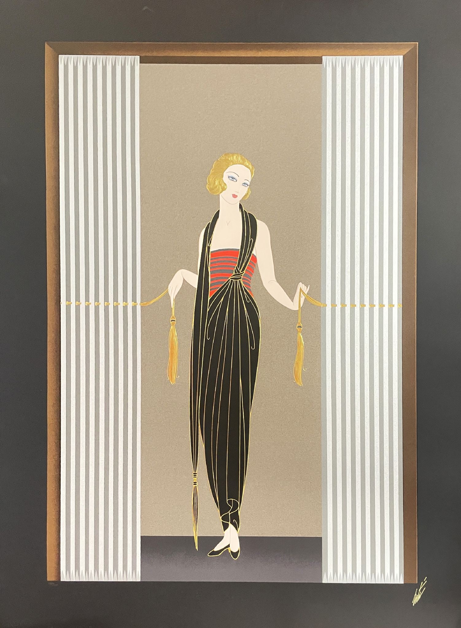 Erte - Boudoir: Artist: ErteTitle: BoudoirYear: 1991Dimensions: 41 x 28 in.Edition: From the rare limited edition of 300Publisher: Chalk & Vermilion Medium: Original serigraph in colors on paperCondition: