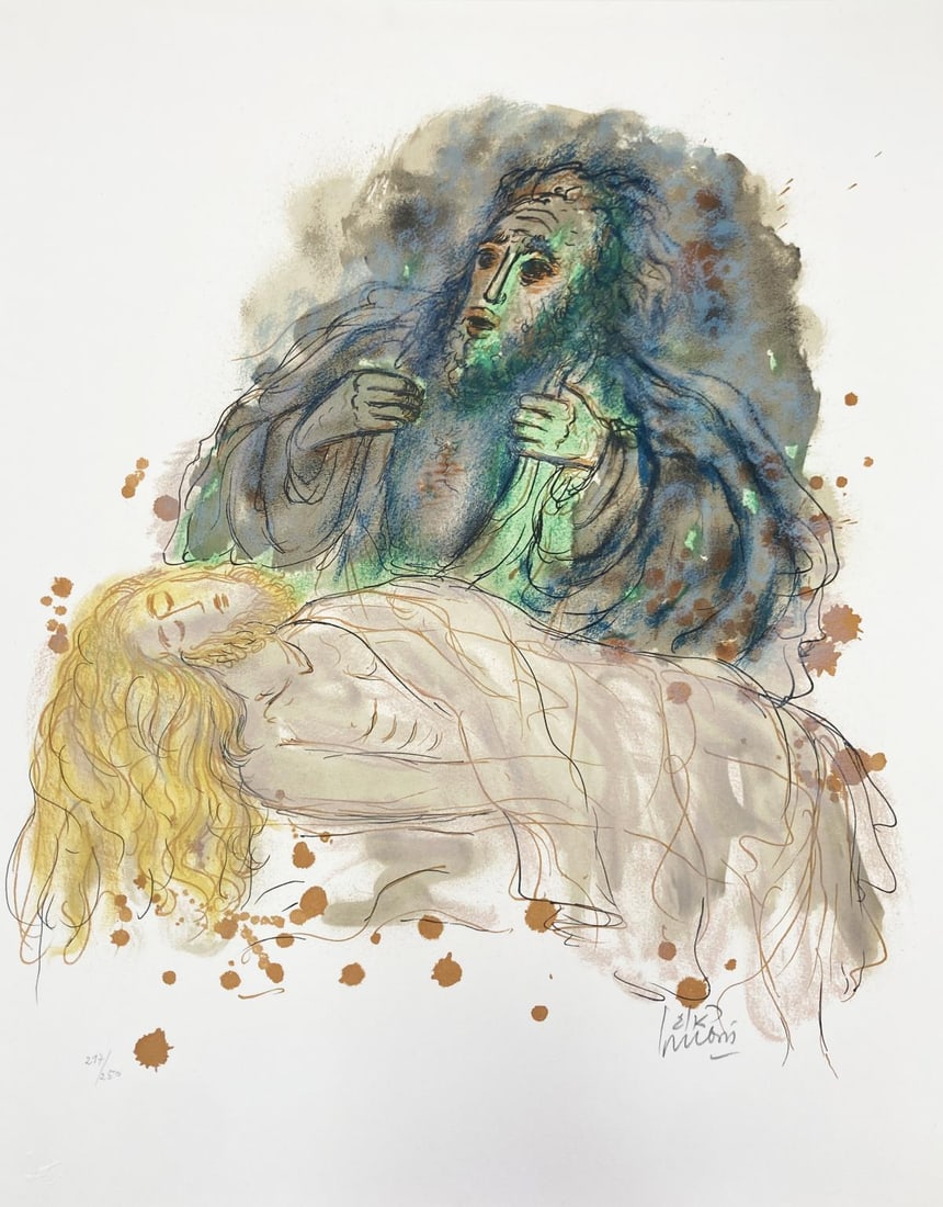 Reuven Rubin - Untitled II: Artist: Reuven RubinTitle: Untitled IIYear: 1971Dimensions: 25.5in. by 19.75in.Edition: From the rare limited edition of 250Publisher: Penn Atelier Graphics and William HaberSuite: The Story of King