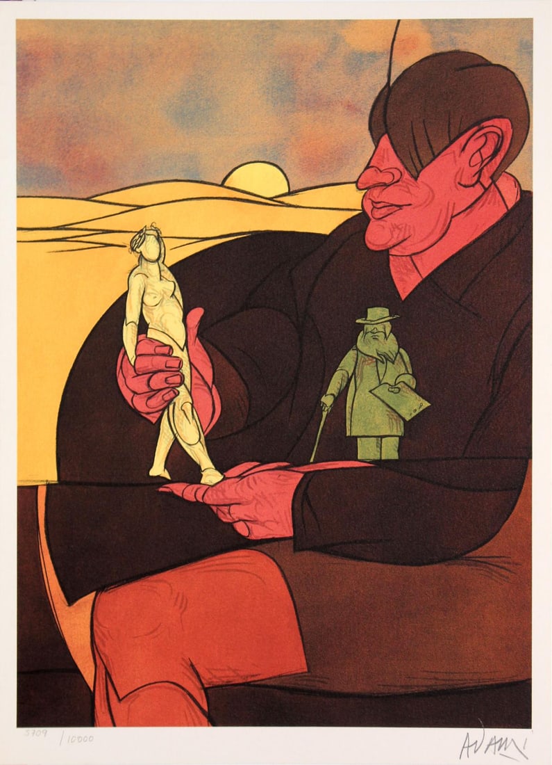 Valerio Adami - Statuette: Artist: Valerio AdamiTitle: StatuetteDimensions: 16 1/2in. by 11 3/4in.Edition: From the limiteds editionPublisher: Die GalerieSuite: Die Kunst der Graphik PortfolioMedium: Original lithograph on