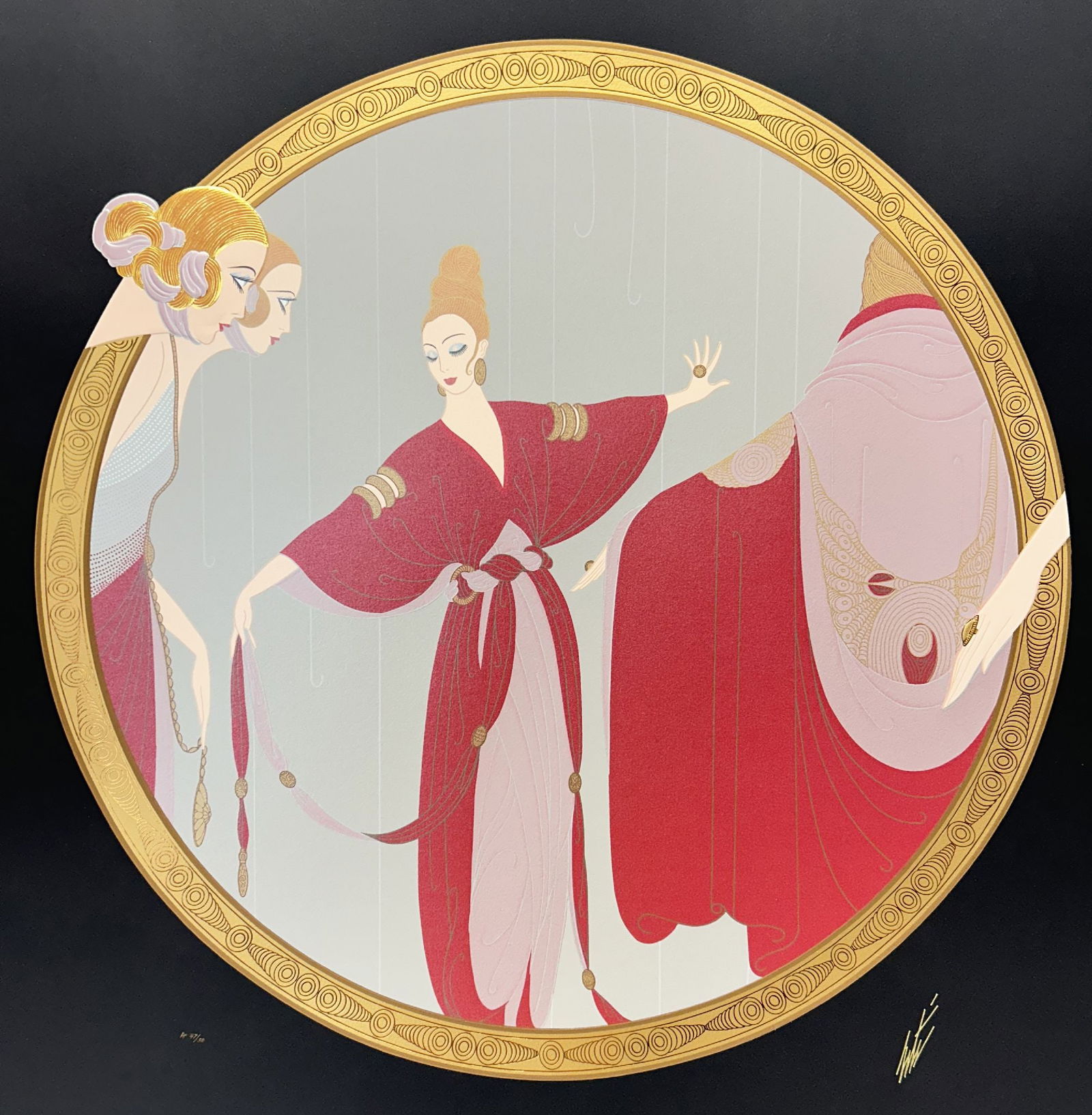 Erte - The Looking Glass: Artist: Erte Title: The Looking Glass Year: 1990 Dimensions: 38 1/2 x 28 1/2 in. Edition: 48 from the limited Artist Proof edition of 50, aside from the edition of 300