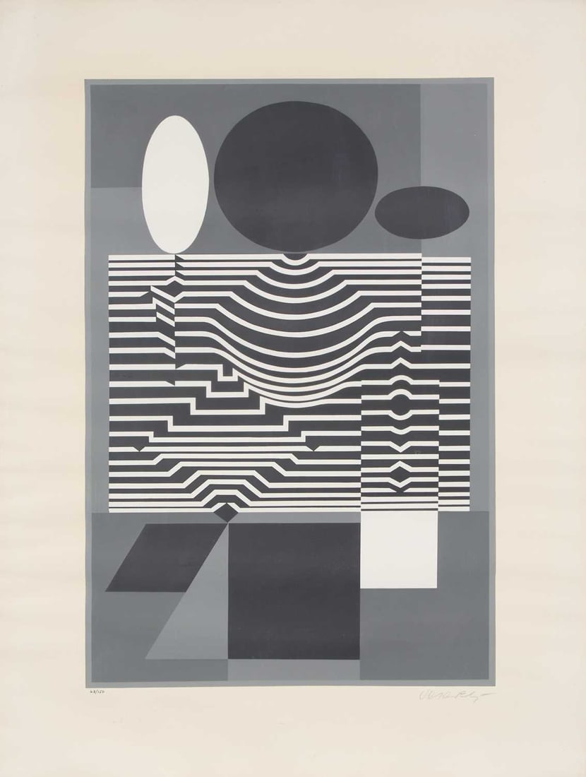 Victor Vasarely - Gotha: Artist: Victor Vasarely Title: Gotha Year: 1959 Dimensions: 26 x 20 in. Edition: 63 from the limited edition of 150 Publisher: Denise Rene, Paris Sui