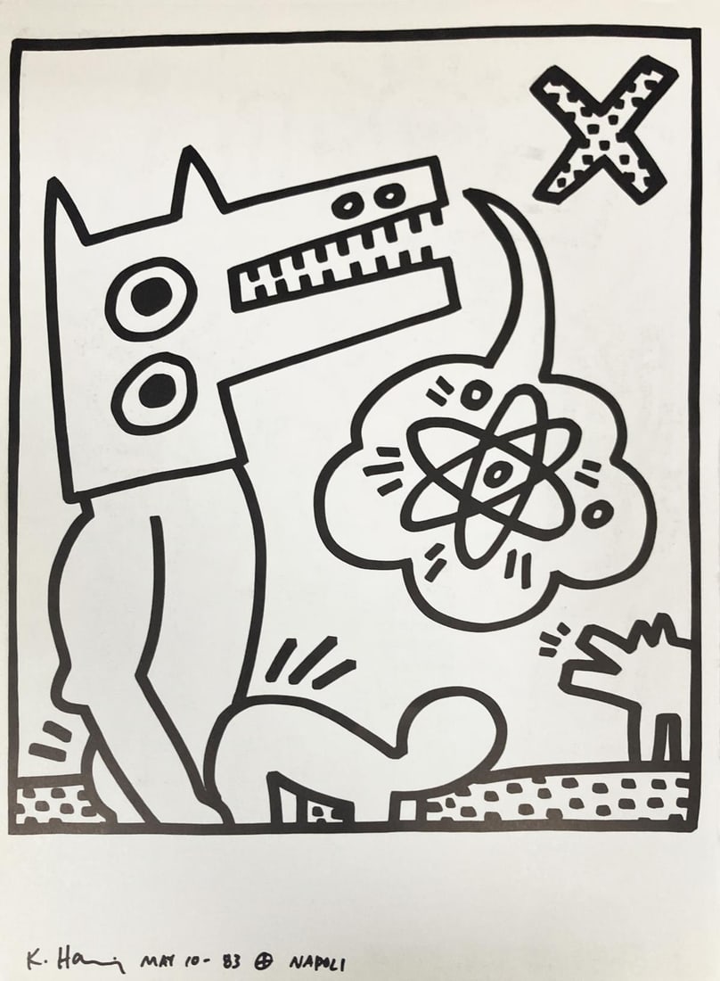 Keith Haring - Untitled XXII: Artist: Keith Haring Title: Untitled XXII Year: 1983 Dimensions: 12.5in. by 9.5in. Edition: From the rare limited edition Publisher: La Galerie de Poche