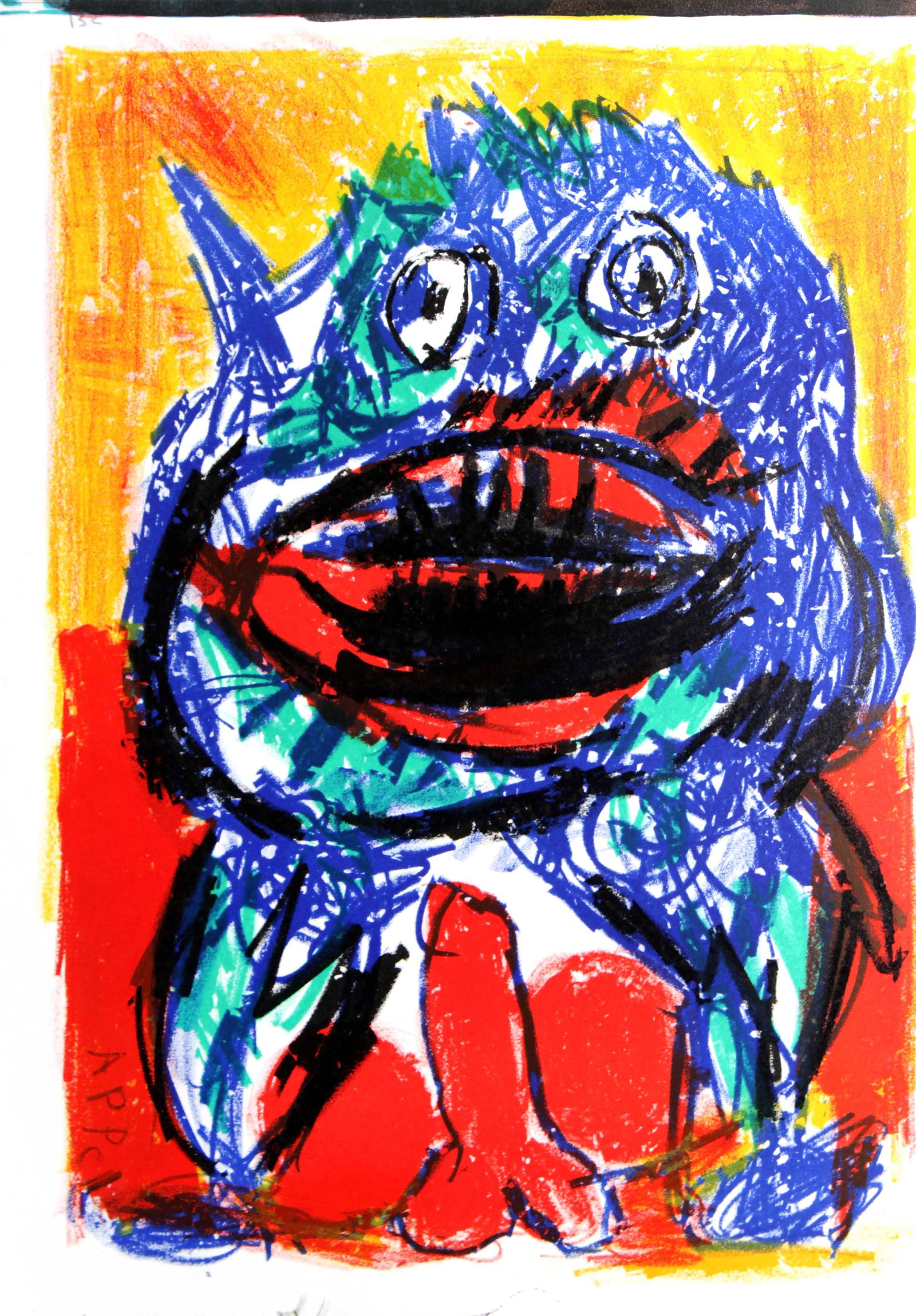 Karel Appel, from One Cent Life: Artist: Karel AppelTitle: UntitledYear: 1964Suite: Once Cent LifeMedium: Original lithograph on paperEdition: From the rare limited edition of 2,000Publisher: E.W. Kornfeld, SwitzerlandSize: 10 1/2"