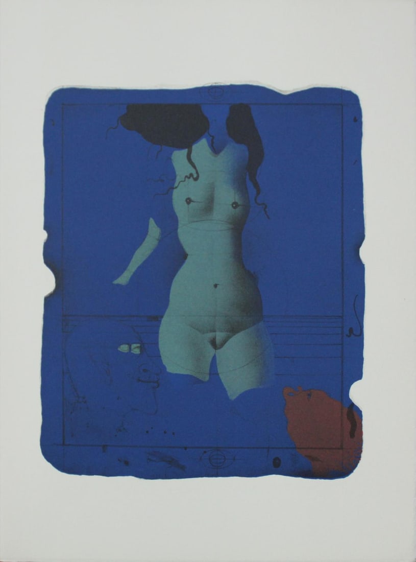 Paul Wunderlich - Torso Sur Une Pierre Bleue: Paul Wunderlich - Torso Sur Une Pierre Bleue