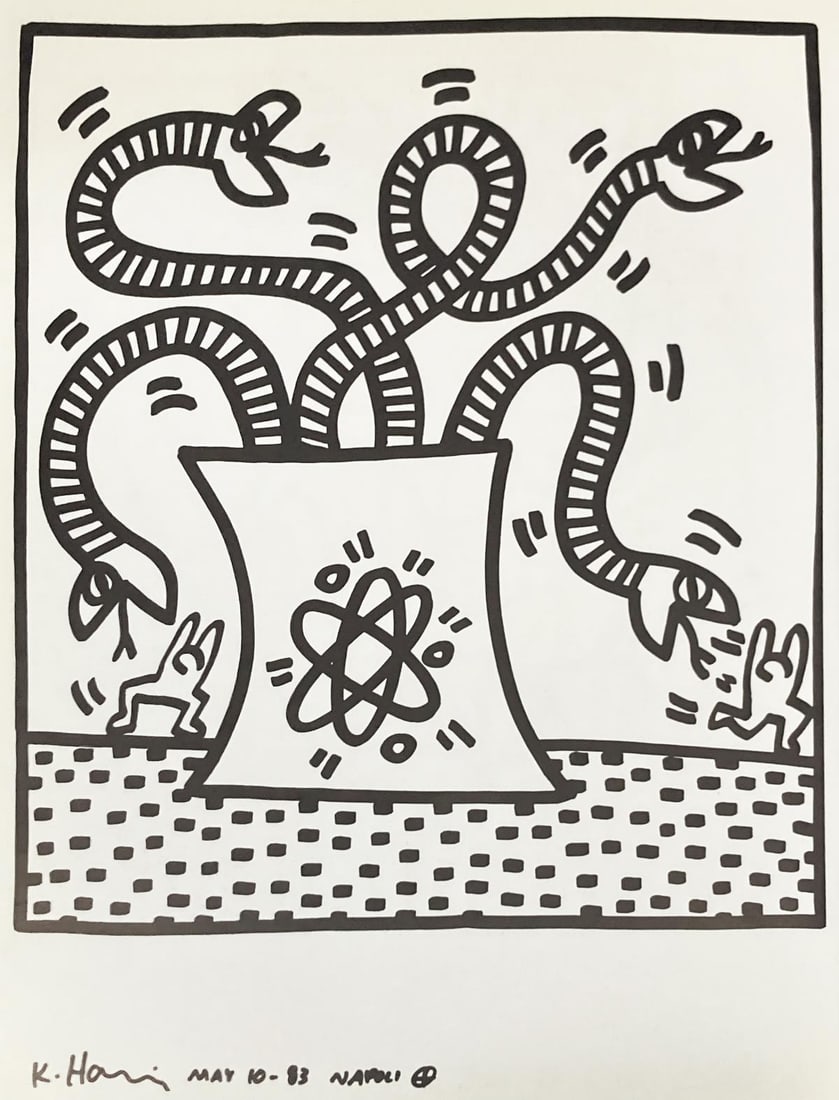 Keith Haring - Untitled VII: Artist: Keith HaringTitle: Untitled VIIYear: 1983Dimensions: 12.5in. by 9.5in.Edition: From the rare limited editionPublisher: La Galerie de PocheSuite: Une Explosition du 15th Januier 1990Medium: