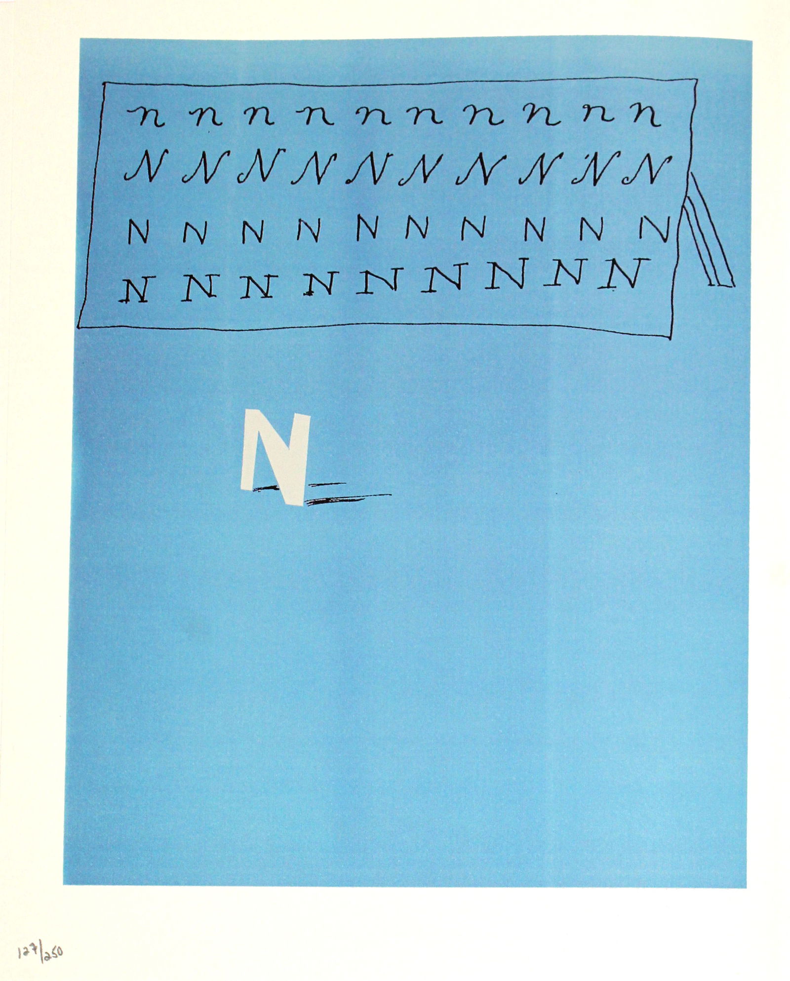 David Hockney - Letter N from "Hockney: Artist: David HockneyTitle: Letter N from "Hockney's Alphabet"Year: 1991Dimensions: 12 5/8in. by 9 5/8in.Edition: From the rare limited edition of 300Publisher: Faber and Faber Limited LondonSuite:
