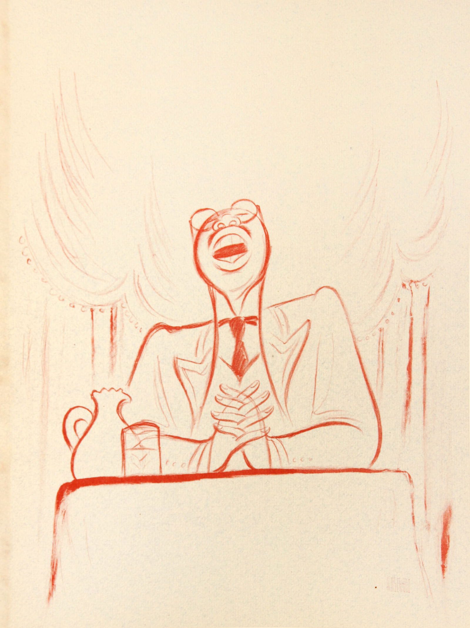 Al Hirschfeld - Yeah Men!: Artist: Al HirschfeldTitle: Yeah Men!Year: 1941Dimensions: 12in. by 9.25in.Edition: 752 from the limited edition of 1000Publisher: Hyperion Press New YorkSuite: HarlemMedium: Original lithograph on