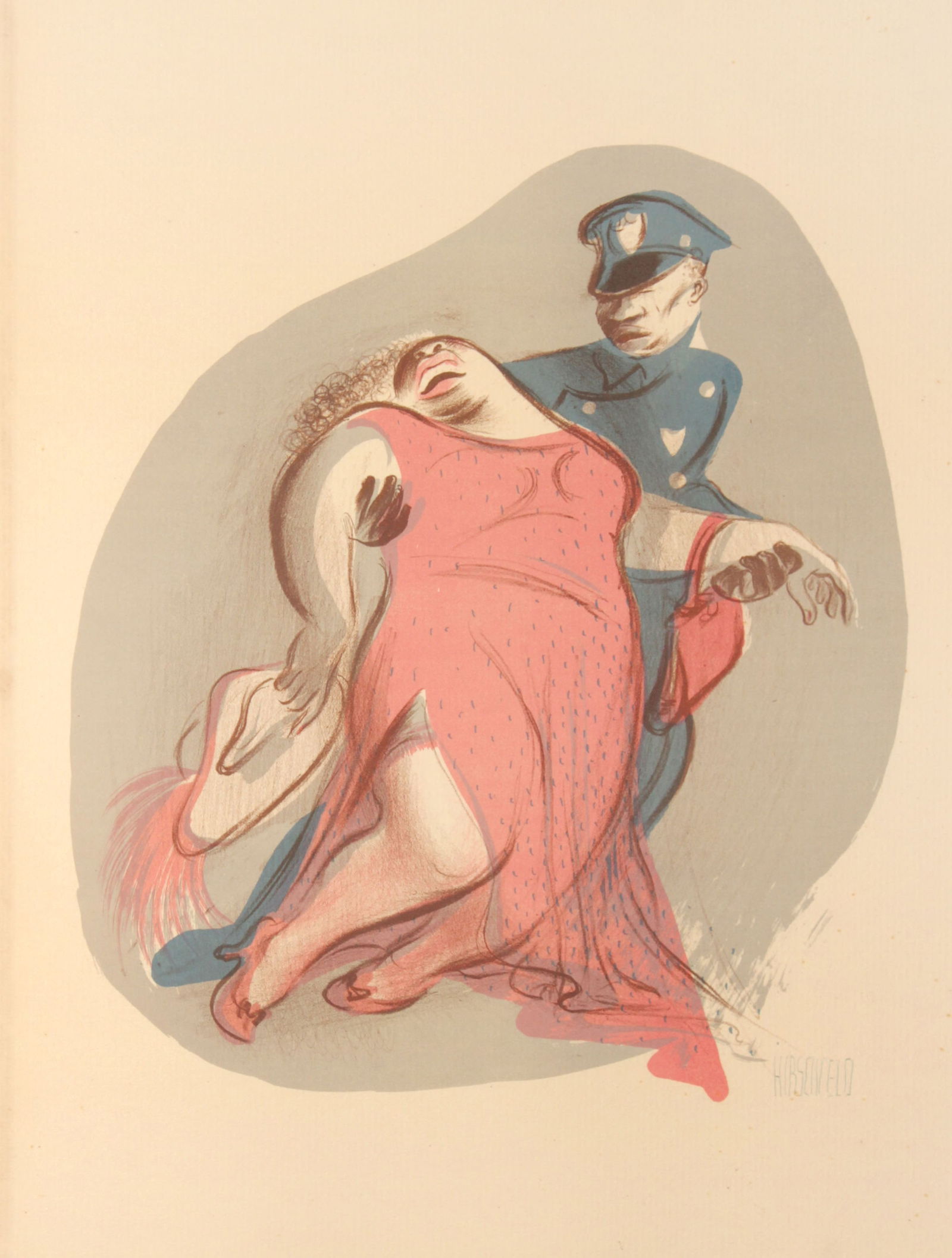 Al Hirschfeld - Plastered: Artist: Al Hirschfeld Title: Plastered Year: 1941 Dimensions: 12in. by 9.25in. Edition: 752 from the limited edition of 1000 Publisher: Hyperion Press New York Sui