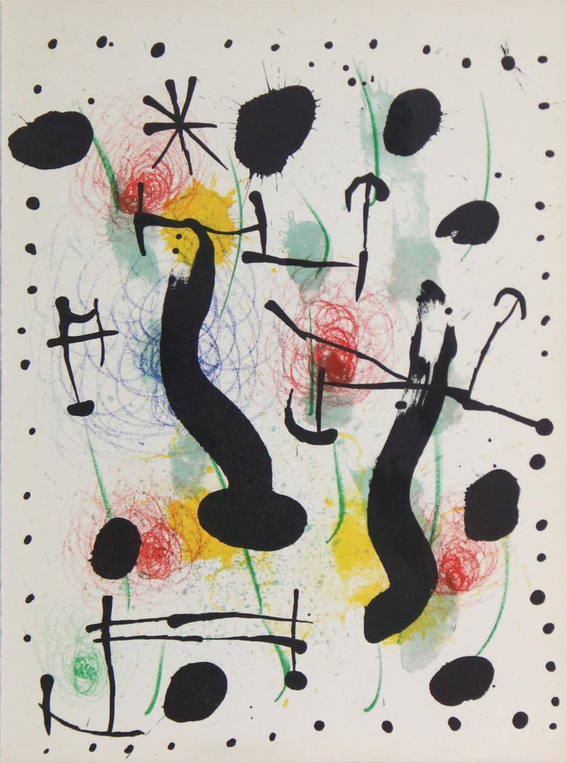 Joan Miro - Untitled: Artist: Joan MiroTitle: UntitledYear: 1966Dimensions: 10in. by 7 1/2in.Edition: From the rare limited edition of 1500Publisher: Maeght Paris and Redfern Gallery LondonMedium: Original lithograph on