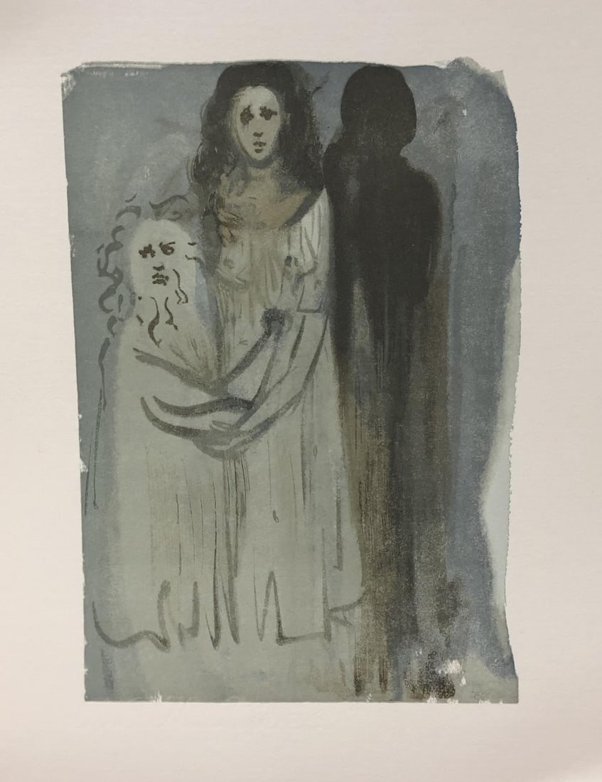 Salvador Dali - In the Clouds of Angry Ones: Artist: Salvador DaliTitle: In the Clouds of Angry OnesYear: 1964Dimensions: 13in. by 10in.Edition: From rare limited editionPublisher: Les Heures Claires ParisSuite: Purgatory Canto from the Divine