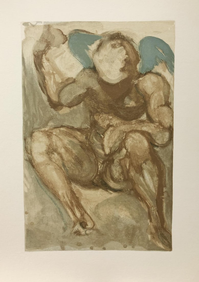 Salvador Dali - Angel of Mercy: Artist: Salvador DaliTitle: Angel of MercyYear: 1964Dimensions: 13in. by 10in.Edition: A unique and original work of artPublisher: Les Heures Claires ParisSuite: The Divine ComedyMedium: Original