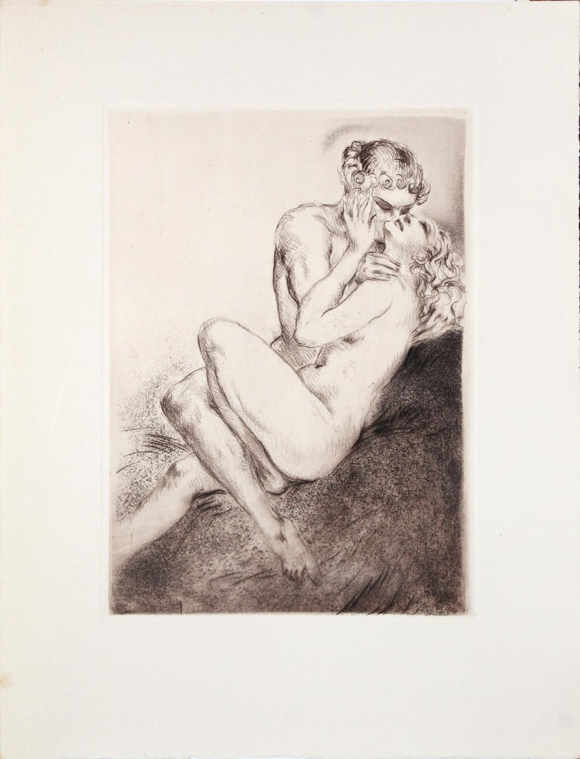Louis Icart - Untitled from "Les Amours de Psyche de: Artist: Louis IcartTitle: Untitled from "Les Amours de Psyche de Cupidon"Year: 1949Dimensions: 12 1/2in. by 9 3/4in.Edition: From the rare limited edition of 50Publisher: Editions de la CiteSuite: