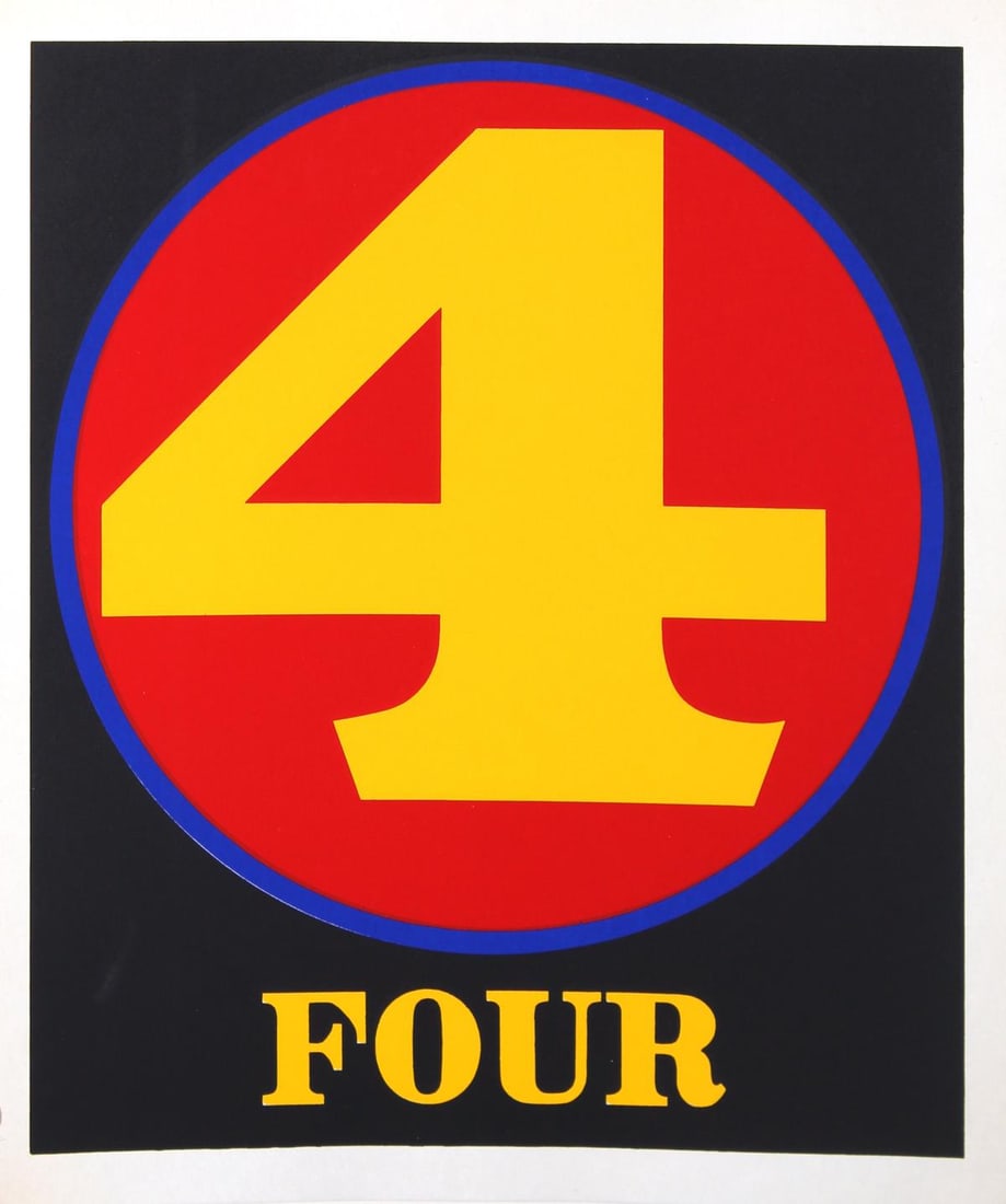 Robert Indiana - Four: Artist: Robert Indiana Title: Four Year: 1968 Dimensions: 10in. by 8.25in. Edition: From the limited edition of 2500 Publisher: Edition Domberger Stuttgart Suite:<
