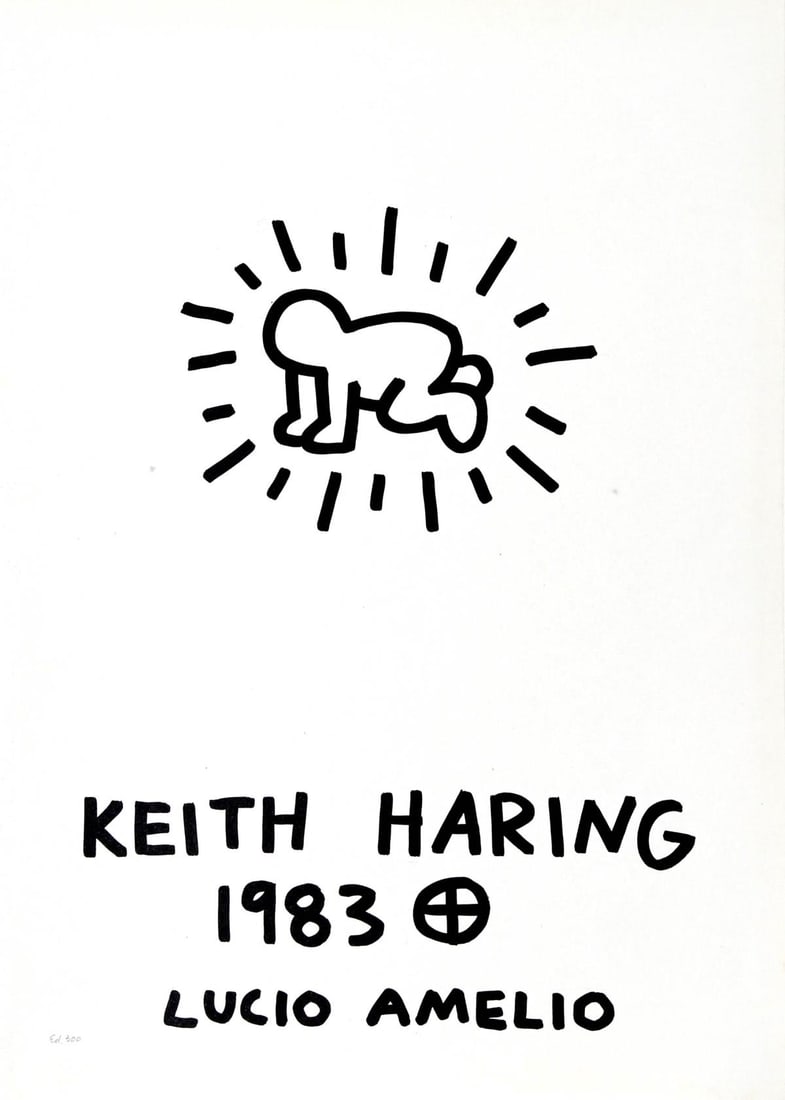 Keith Haring - Radiant Baby (from Lucio Amelio Suite): Artist: Keith HaringTitle: Radiant Baby (from Lucio Amelio Suite)Year: 1983Dimensions: 18.5in. by 13in.Edition: From the limited edition of 300Publisher: Galerie Lucio Amelio NaplesSuite: Lucio