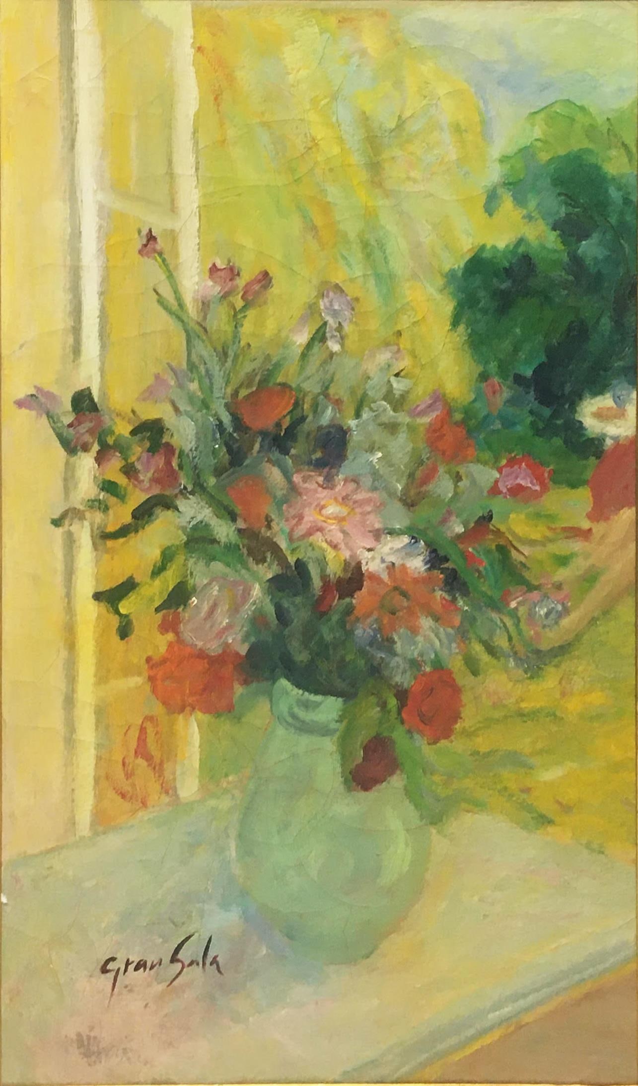 Emilio Grau Sala - Untitled (Bouquet): Artist: Emilio Grau Sala Title: Untitled (Bouquet) Dimensions: 21in. by 12 1/4in. Edition: Unique One of a Kind Artwork Medium: Original Oil on Canvas Condition: