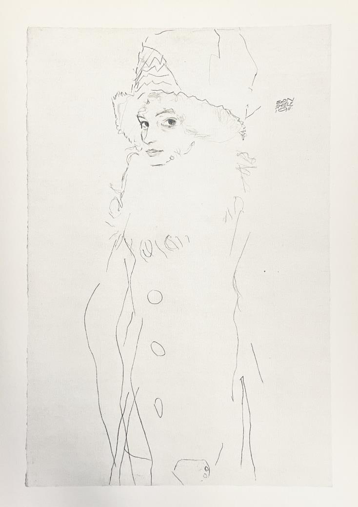 Egon Schiele (After) - The Artist's Sister Gerta: Artist: Egon Schiele (After) Title: The Artist's Sister Gerta Year: 1951 Dimensions: 9 5/16in. by 13 3/8in. Edition: From the rare limited edition Publisher: Dr