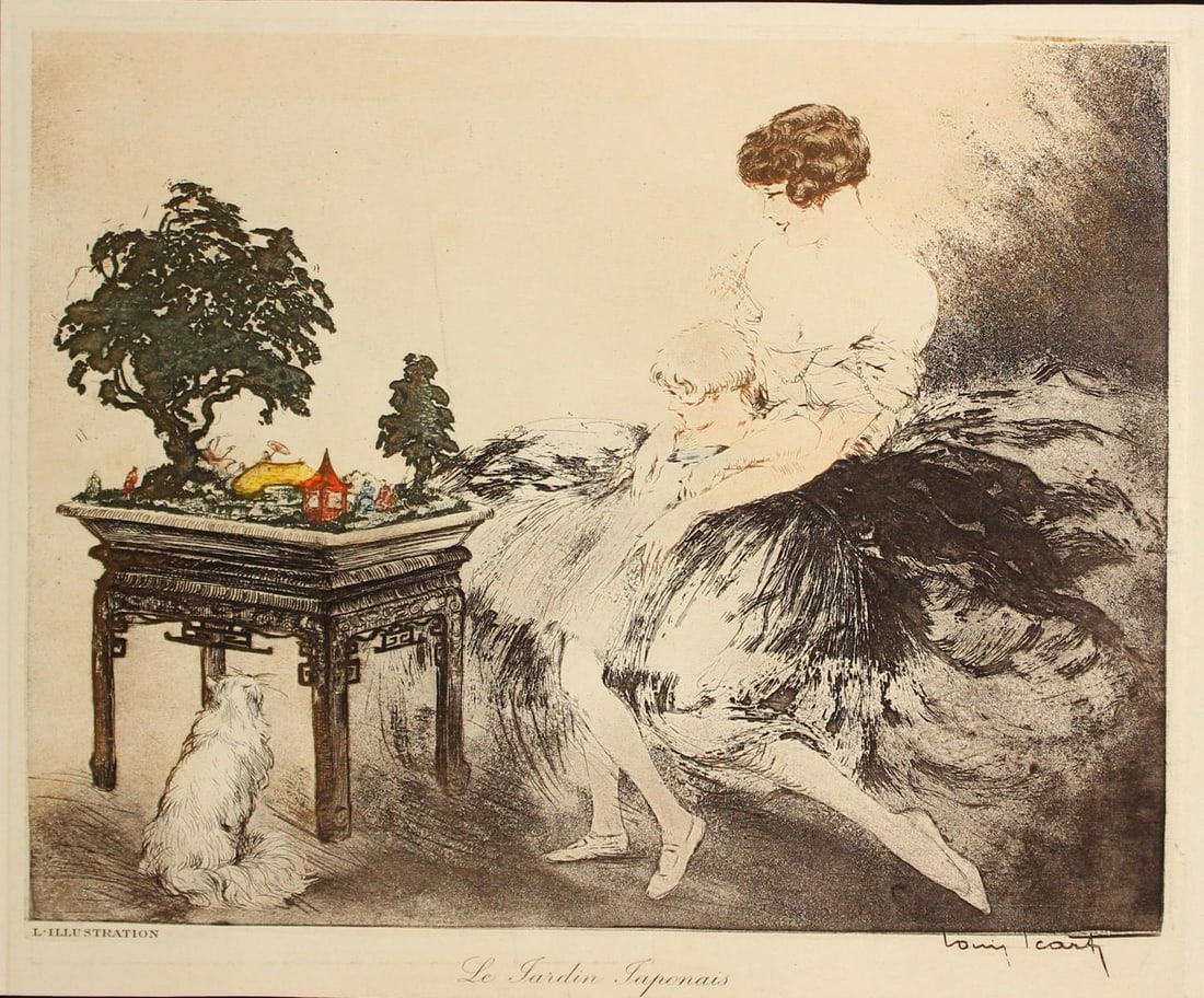 Louis Icart - Japanese Garden (le jardin japonais) (1 of 1)