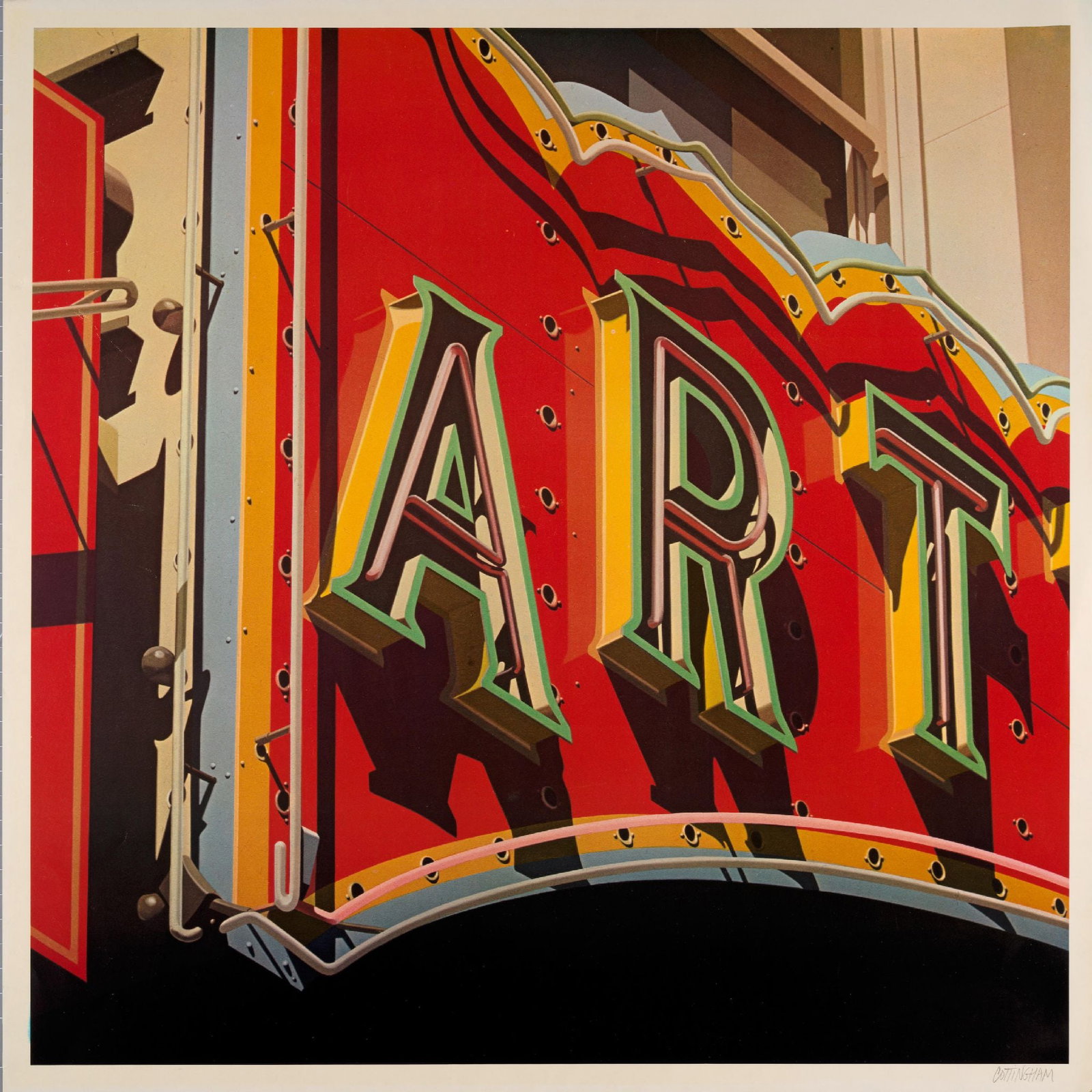 Robert Cottingham - Art: Artist: Robert Cottingham Title: Art Year: 1973 Dimensions: 22 1/4 x 22 1/4 in. Edition: from the limited unnumbered edition of 1000 Medium: Offset lithograph i