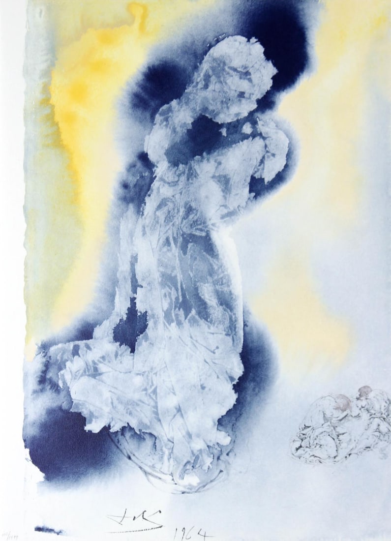 Salvador Dali - Spiritus promptus est caro vero infirma: Artist: Salvador DaliTitle: Spiritus promptus est caro vero infirmaYear: 1969Dimensions: 19in. by 13.75in.Edition: 1015 from the limited edition of 1499Publisher: Rizzoli Editions MilanSuite: Biblia