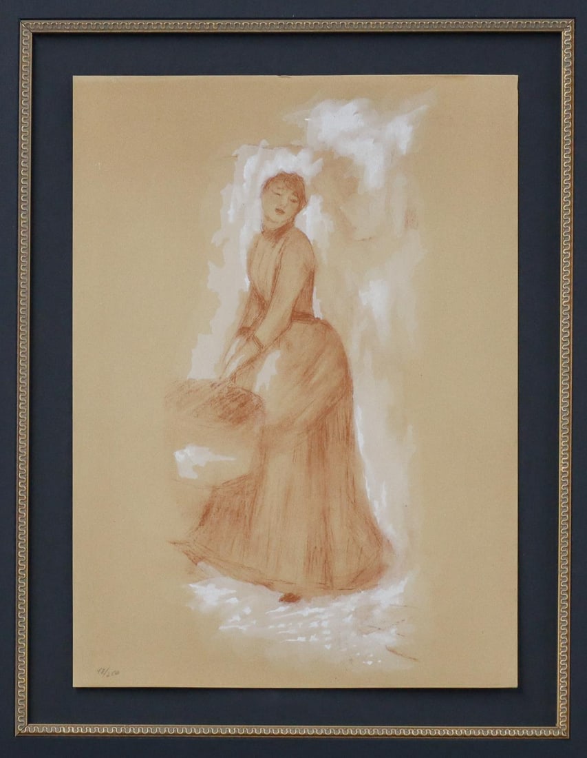 Pierre-Auguste Renoir(After)- Etude Pour Les Parapluies: Artist: Pierre-Auguste RenoirTitle: Etude Pour Les Parapluies La ModisteYear: 1948Dimensions: 10in. by 14.5in.Edition: 48 from the edition of 250Publisher: Quatre Chemins ParisSuite: Seize Aquarelles