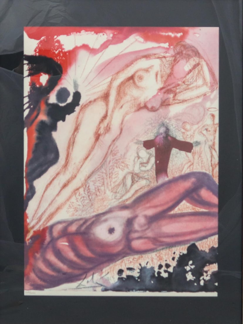 Salvador Dali - Woman From the Side of Man: Artist: Salvador DaliTitle: Woman From the Side of ManYear: 1967Dimensions: 19in. by 13.75in.Edition: From the rare limited edition of 1499Publisher: Rizzoli Editions MilanSuite: Biblia SacraMedium: