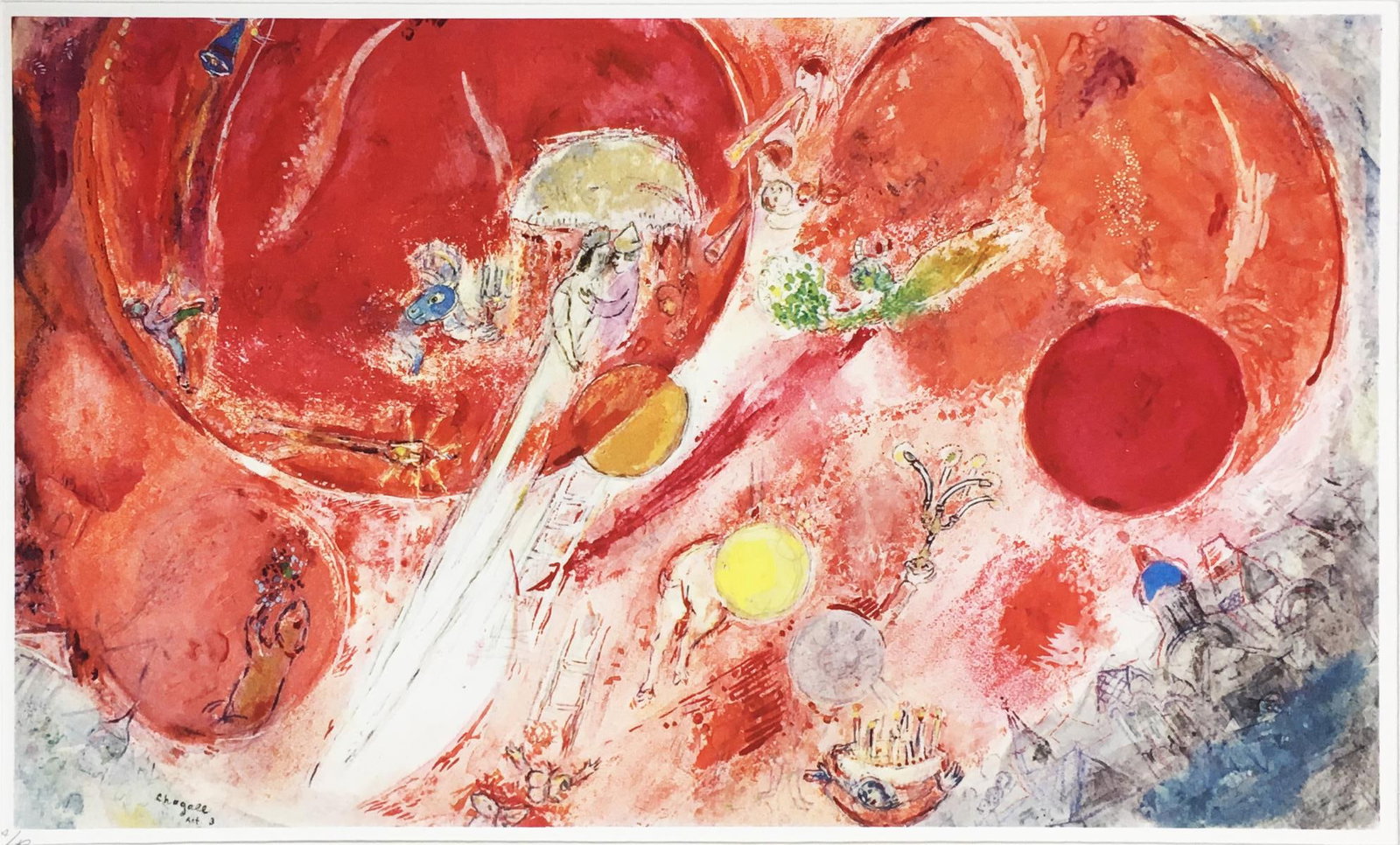 Marc Chagall - Das Hochzeitsfest (The Wedding Feast) (After): Artist: Marc ChagallTitle: Das Hochzeitsfest (The Wedding Feast)Year: 1958Dimensions: 14 3/4in. by 19 3/4in.Edition: Numbered from the Rare Limited Artist Proof EditionPublisher: Phoebus Verlag GMBH