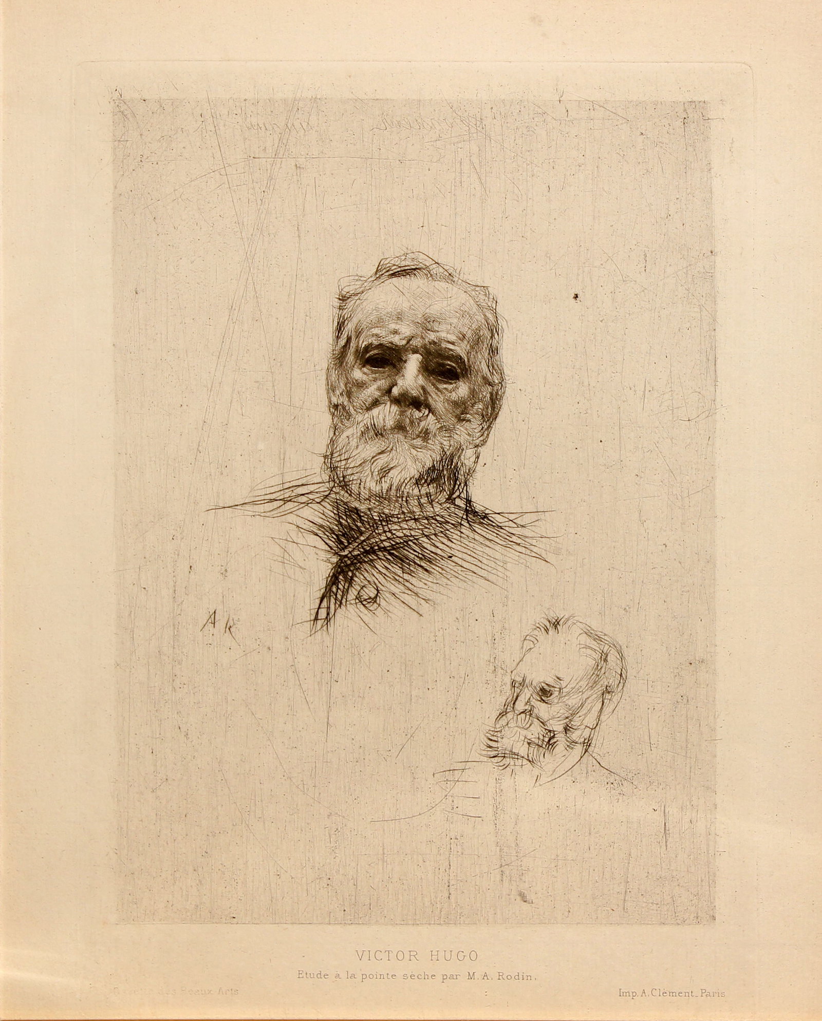 Auguste Rodin - Victor Hugo: Artist: Auguste Rodin Title: Victor Hugo Dimensions: 7.5in. by 5.5in. Edition: From the rare limited edition Publisher: Gazette des Beaux-Arts Medium: Original