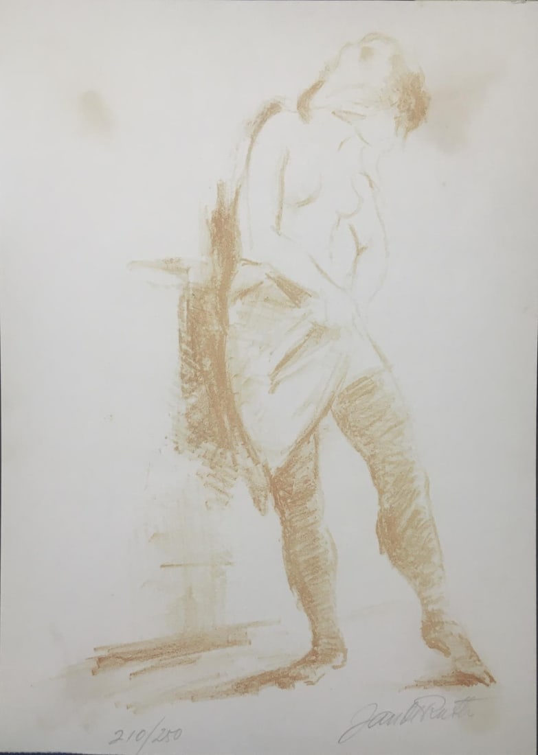 Jan de Ruth - Femme Chemise: Artist: Jan de RuthTitle: Femme ChemiseDimensions: 9 1/2in. by 12 1/2in.Edition: From the Limited and Rare Edition of 250Medium: Lithograph in colors on PaperCondition: ExcellentSignature Details: