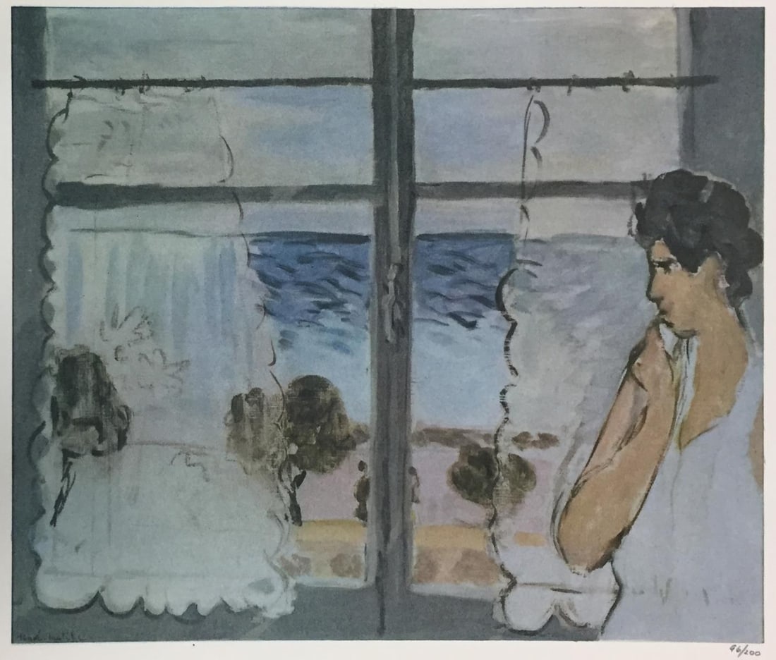 Henri Matisse - The Woman at the Window: Artist: Henri MatisseTitle: The Woman at the WindowYear: 1958Dimensions: 15 3/4in. by 11 3/4in.Edition: From the Rare Limited Edition of 200Publisher: New York Graphic Society New YorkMedium: