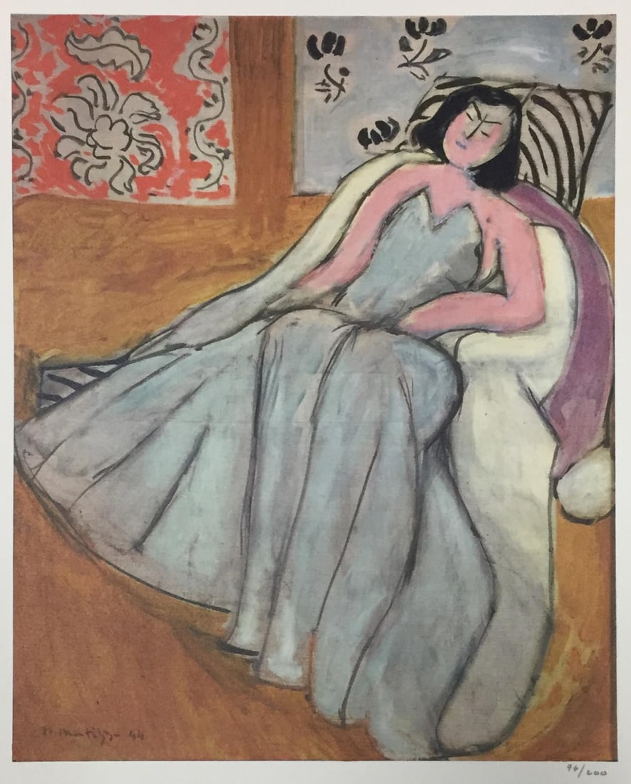 Henri Matisse - Young Woman in the Pelisse (After): Artist: Henri MatisseTitle: Young Woman in the PelisseYear: 1958Dimensions: 15 3/4in. by 11 3/4in.Edition: From the Rare Limited Edition of 200Publisher: New York Graphic Society New YorkMedium: