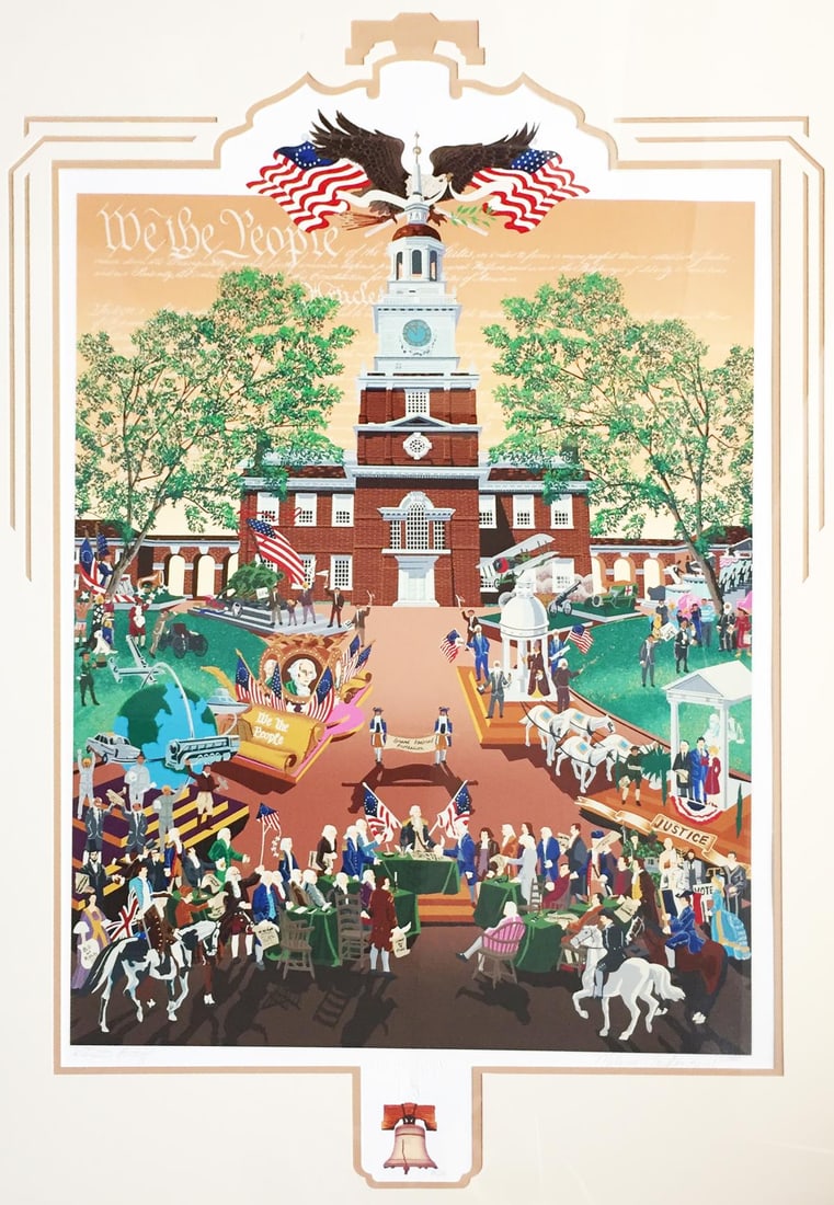 Melanie Taylor Kent - The Constitution: Artist: Melanie Taylor KentTitle: The ConstitutionYear: 1987Dimensions: 33 1/2in. by 41 1/2in.Edition: From the Rare Limted Artist's ProofMedium: Serigraph in Colors on PaperCondition: