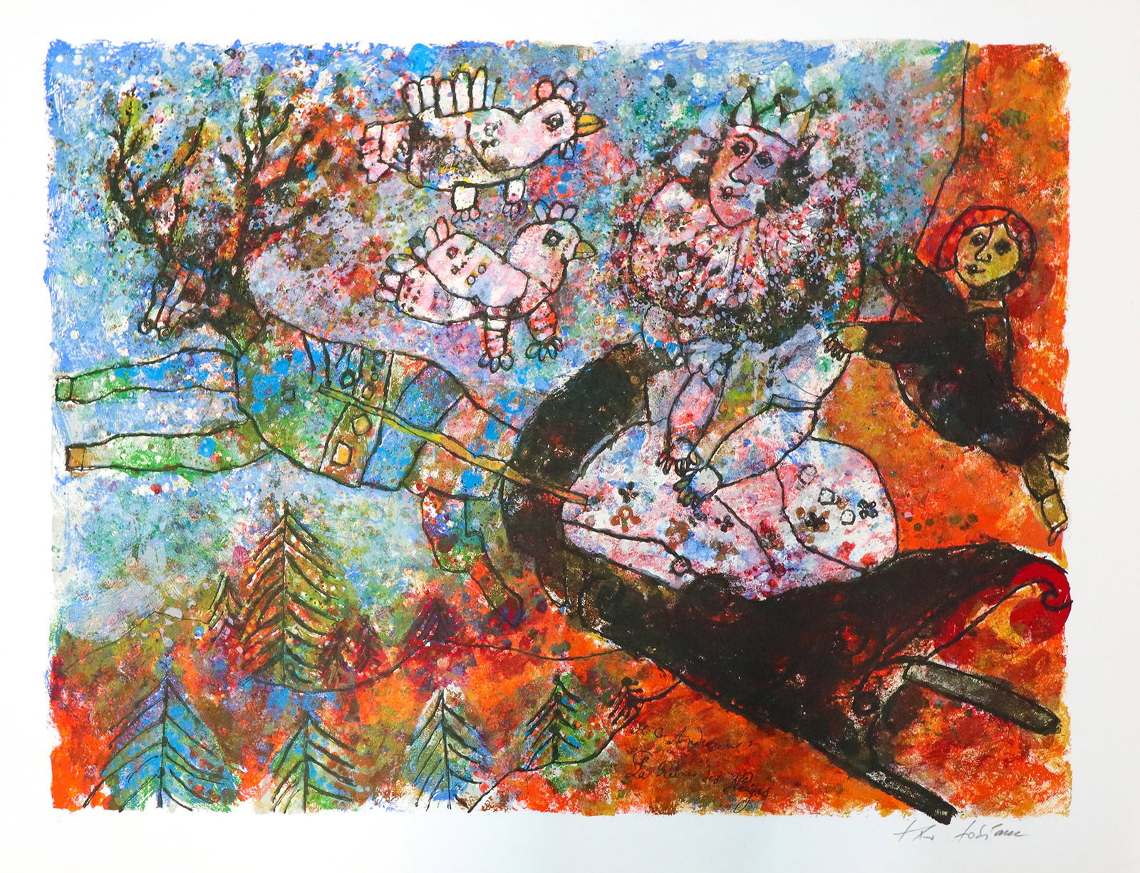 Theo Tobiasse - La Reine des Neiges: Artist: Theo Tobiasse Title: La Reine des Neiges Year: 1978 Dimensions: 22in. by 30in. Edition: From the rare limited edition of 50 Suite: Un Hommage a H.C. And