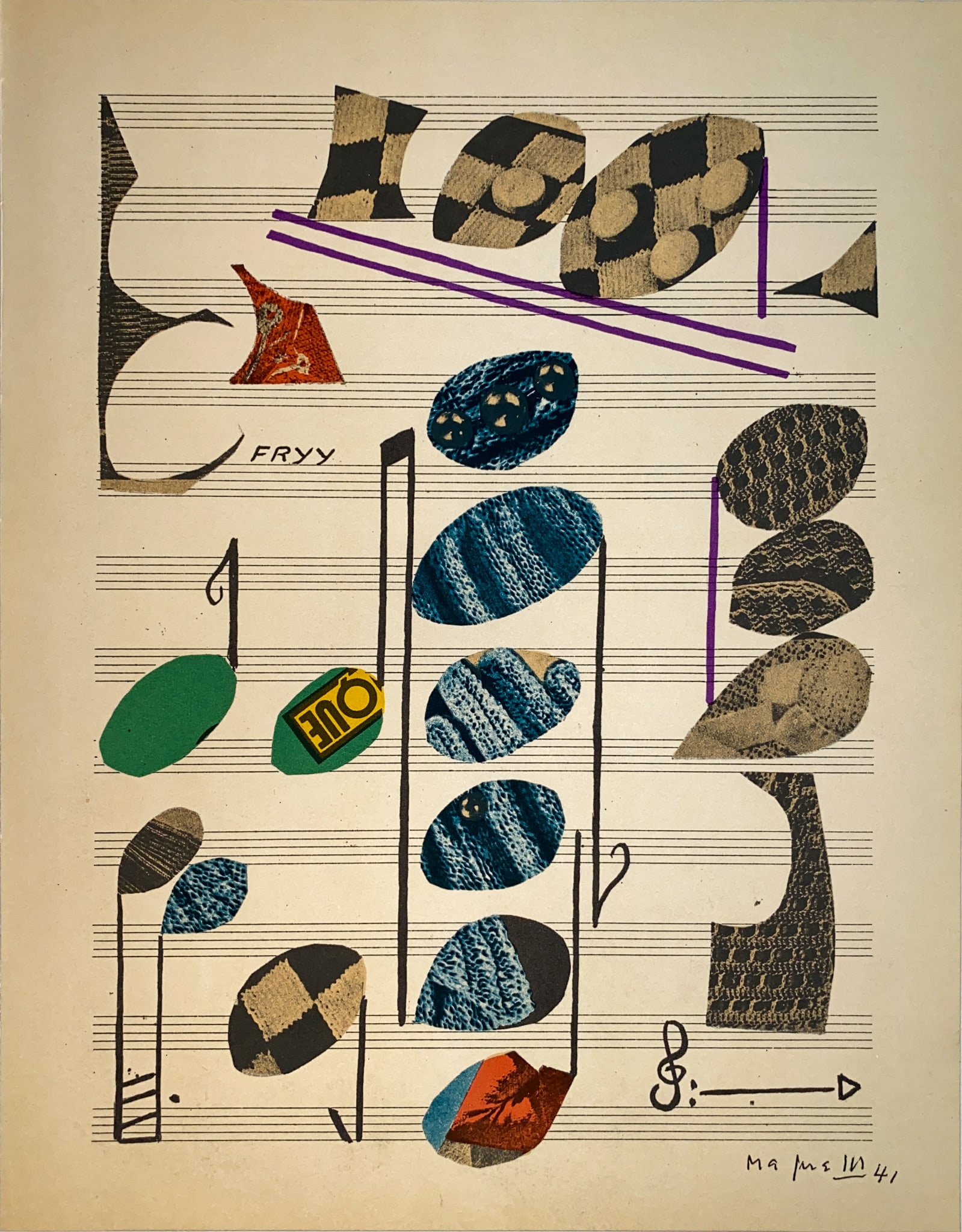 Alberto Magnelli - Musique: Artist: Alberto Magnelli Title: Musique Dimensions: 12 1/2 x 9 1/2 in. Edition: From the rare limited edition Suite: XXe Siecle Medium: Original lithograph on p