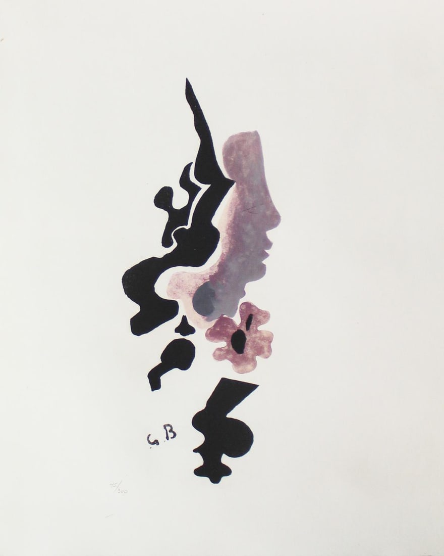 Georges Braque - Profil: Artist: Georges Braque Title: Profil Year: 1957 Dimensions: 15 3/4in. by 19 1/4in. Edition: From the Rare Limited Edition of 300 Publisher: Au Vent d'Arles Pari