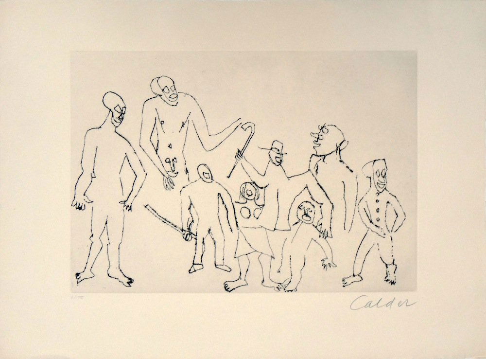Alexander Calder Untitled from "Santa Claus": Artist: Alexander Calder Title: Untitled Suite: E.E. Cumming's Santa Claus Year: 1974 Medium: Original etching on paper Edition: 6 from the limited edition of 175