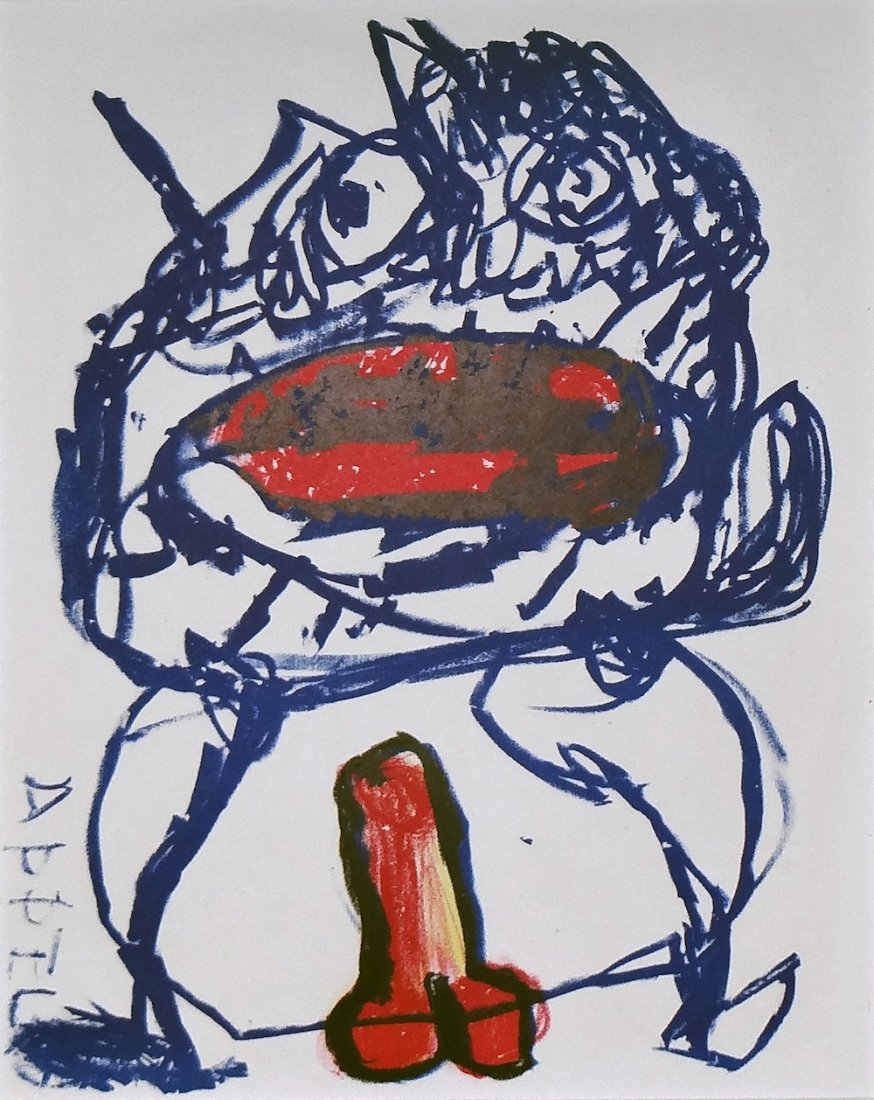 Karel Appel "1 Cent Life": Artist: Karel Appel Title: Untitled Suite: One Cent Life Year: 1964 Medium: Original lithograph on white wove paper Size: 16 1/8" x 11" Edition: From the limit