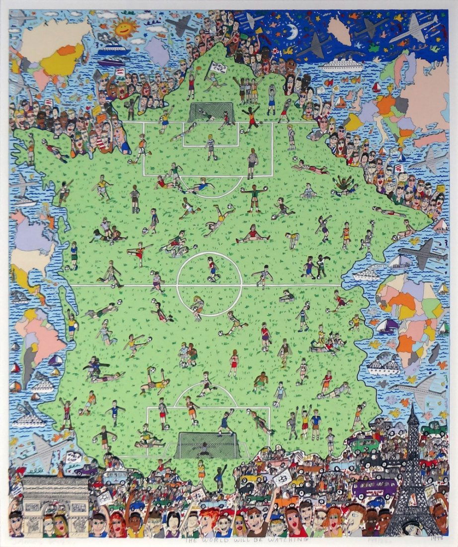 James Rizzi "The World Will Be Watching": Artist: James Rizzi Title: The World Will Be Watching Medium: Original 3D construction serigraph Size: 26" x 21" Edition: 149 from the limited editon of 250 Year: 1998