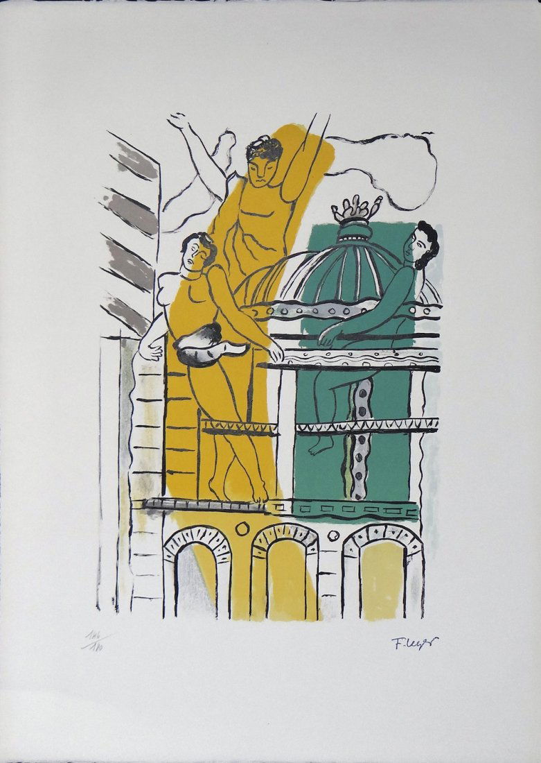 Fernand Leger "La Ville": Artist: Fernand Leger Title: La Ville Suite: La Ville Year: 1945 Medium: Original lithograph on velin teinte paper Edition: 146 from the limited edition of 180