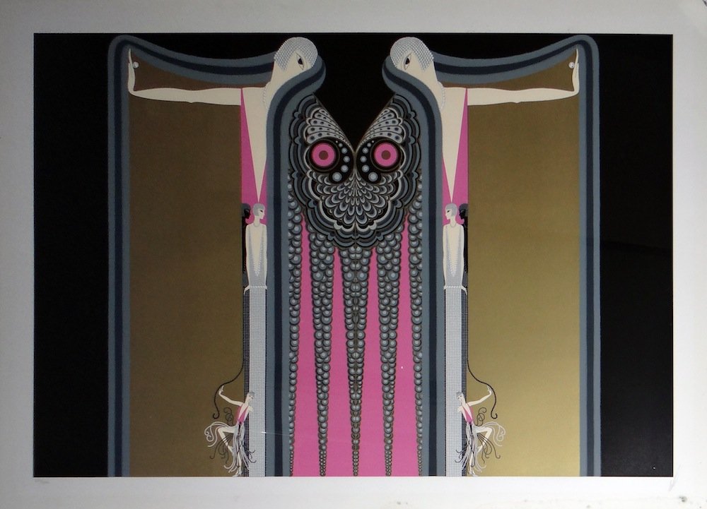 Erte "Twin Sisters": Artist: Erte Title: Twin Sisters Medium: Original serigraph on paper Year: 1981 Size: 34" x 49" Edition: 324 from the limited edition of 350 Signature: Hand si